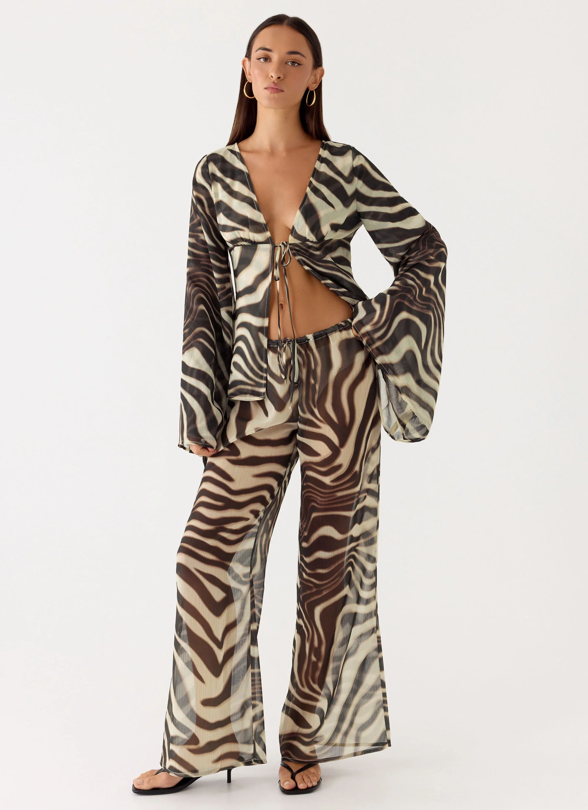 Jadia Flared Pants - Zebra - Image 2