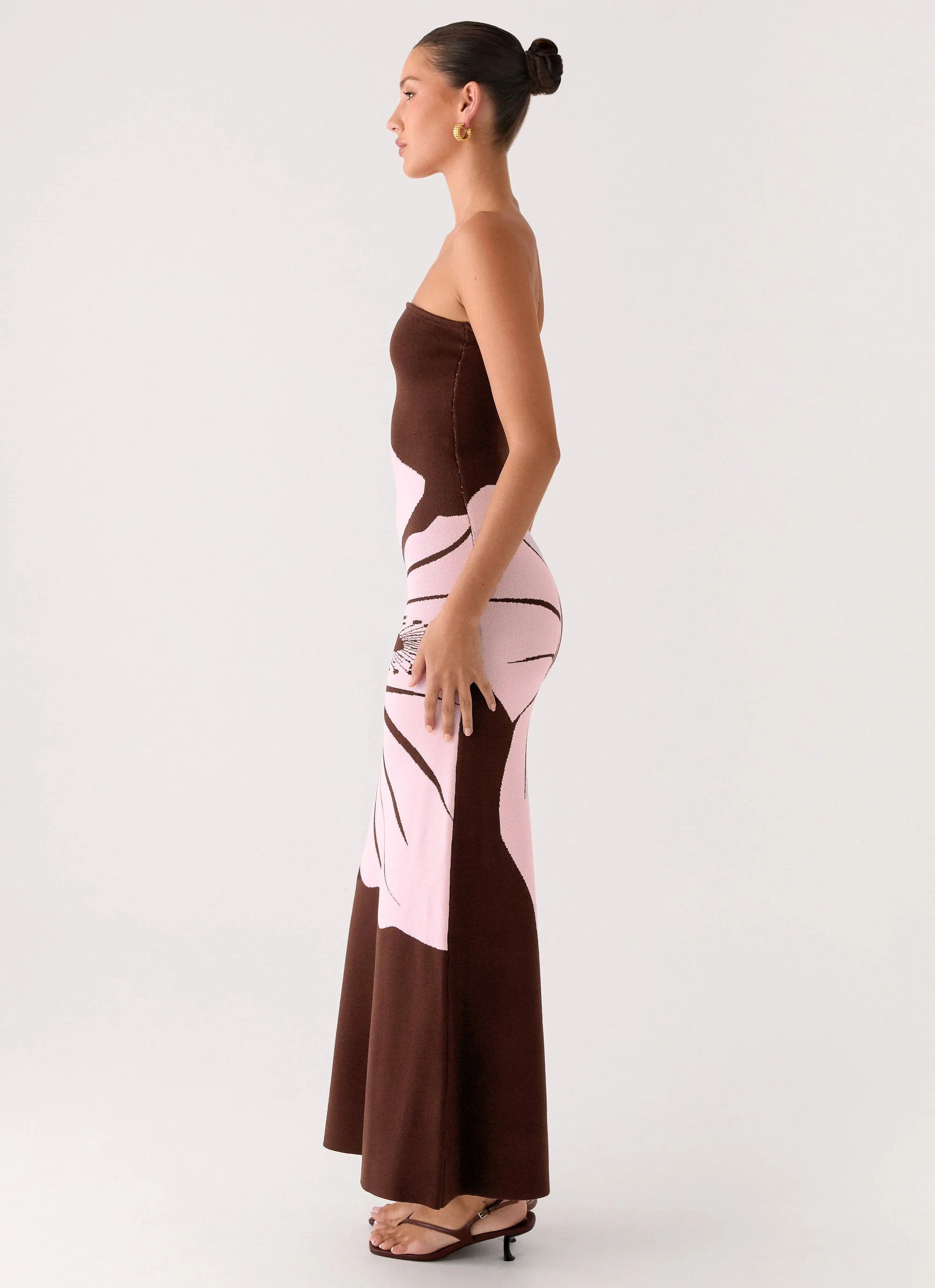 Jala Strapless Knit Maxi Dress - Espresso Meadow - Image 2