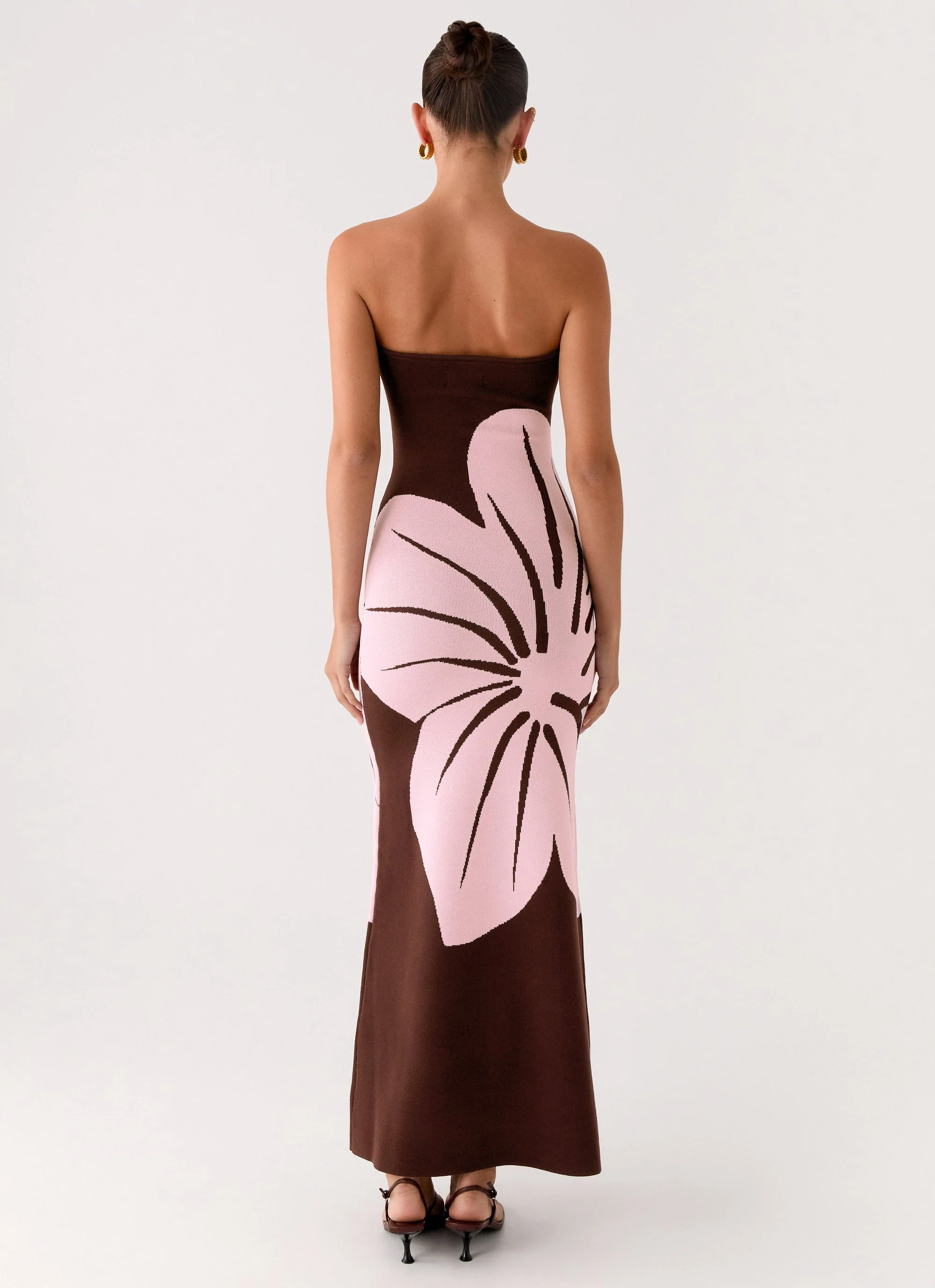 Jala Strapless Knit Maxi Dress - Espresso Meadow - Image 3