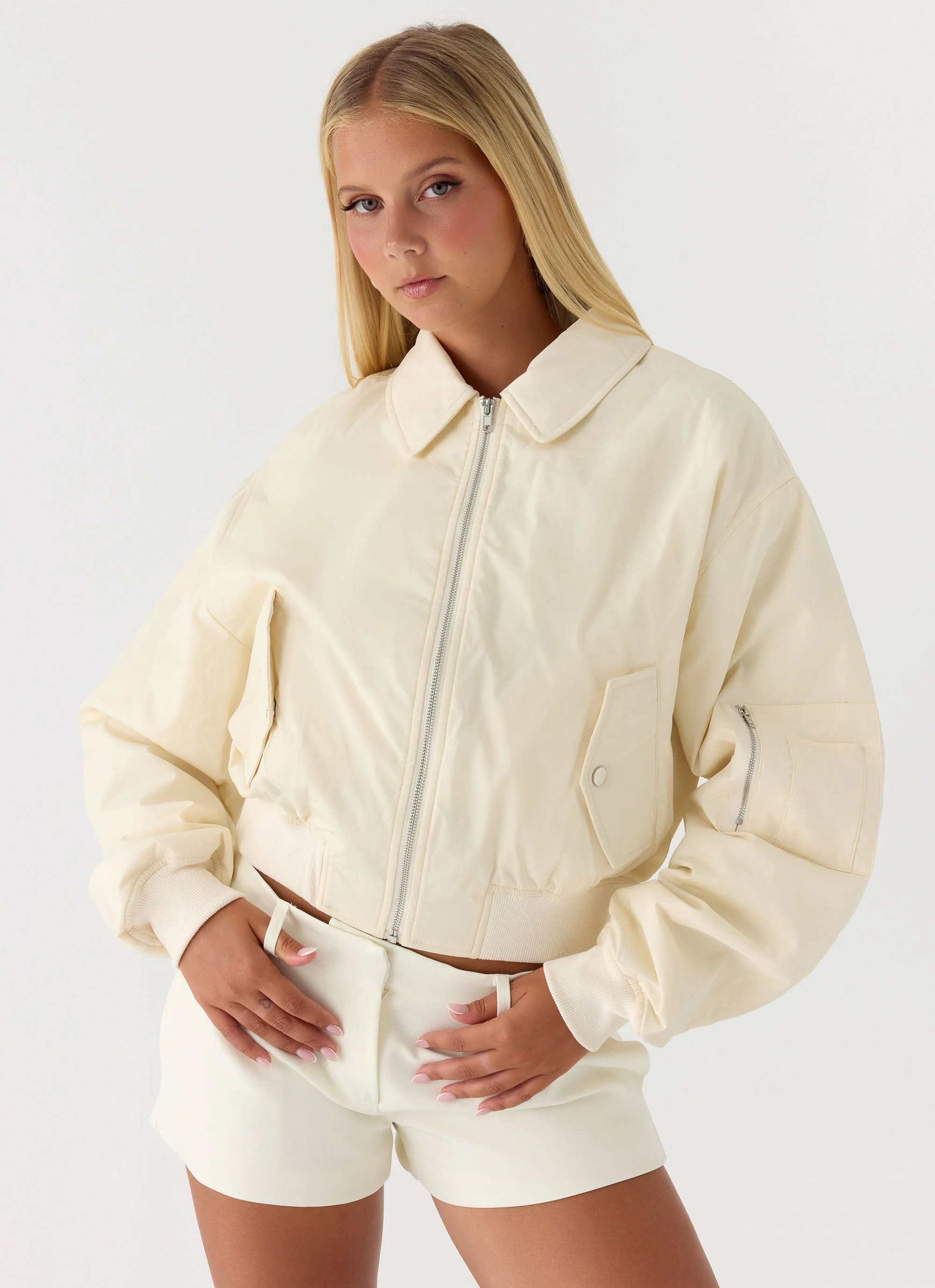 Jameson Bomber Jacket - Ivory - Image 2