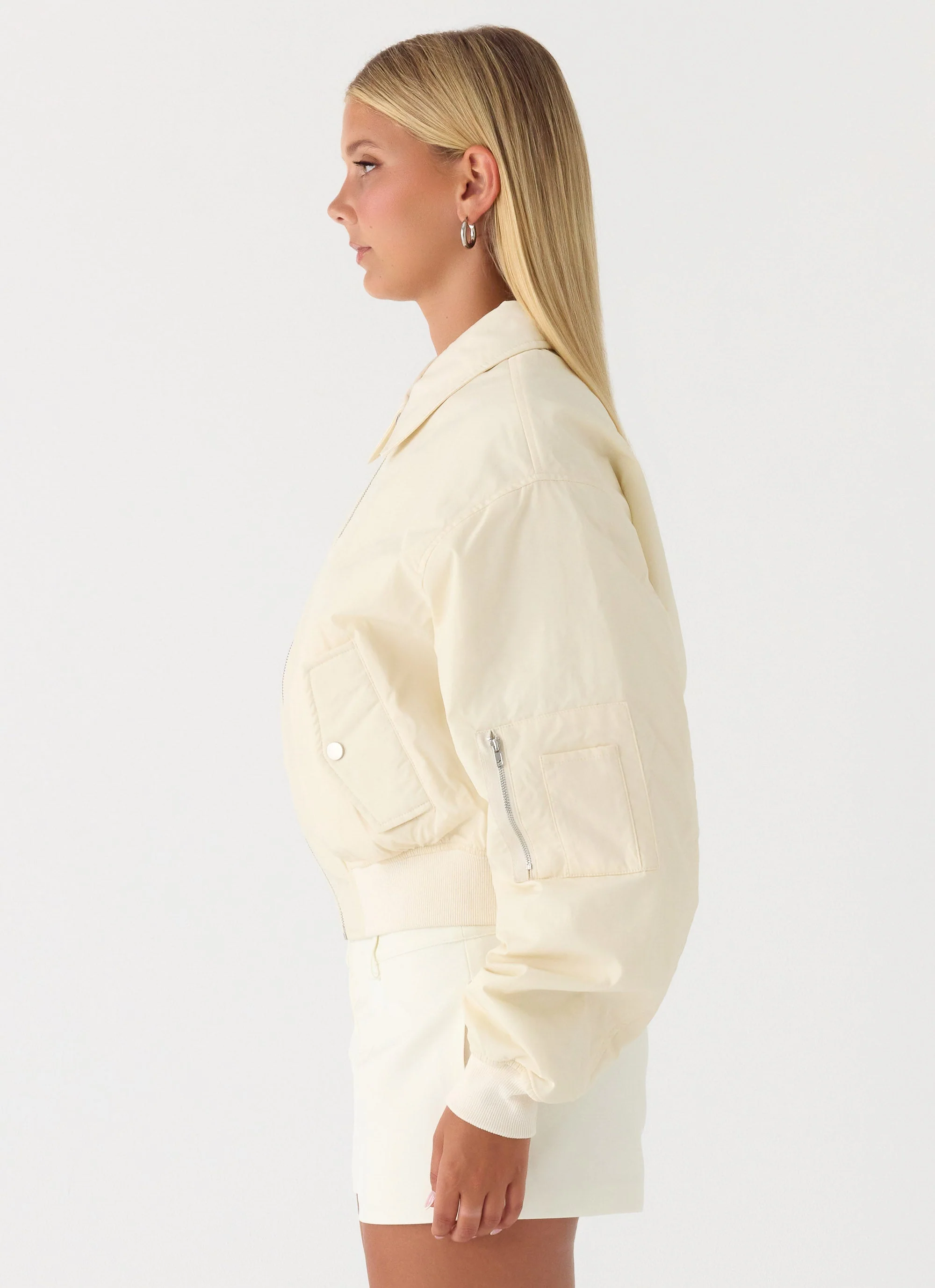 Jameson Bomber Jacket - Ivory - Image 4