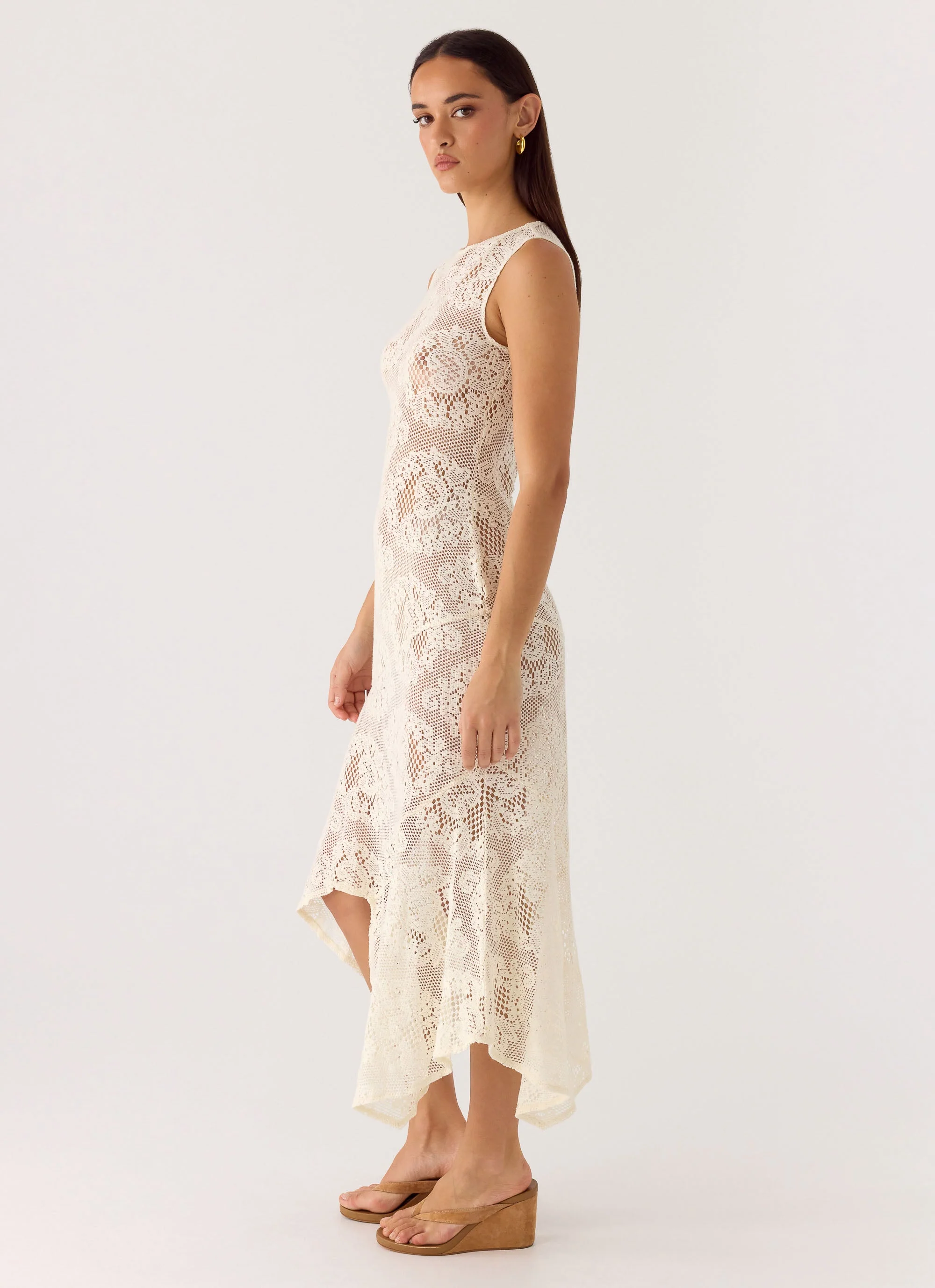 Janayia Midi Dress - Ivory - Image 2