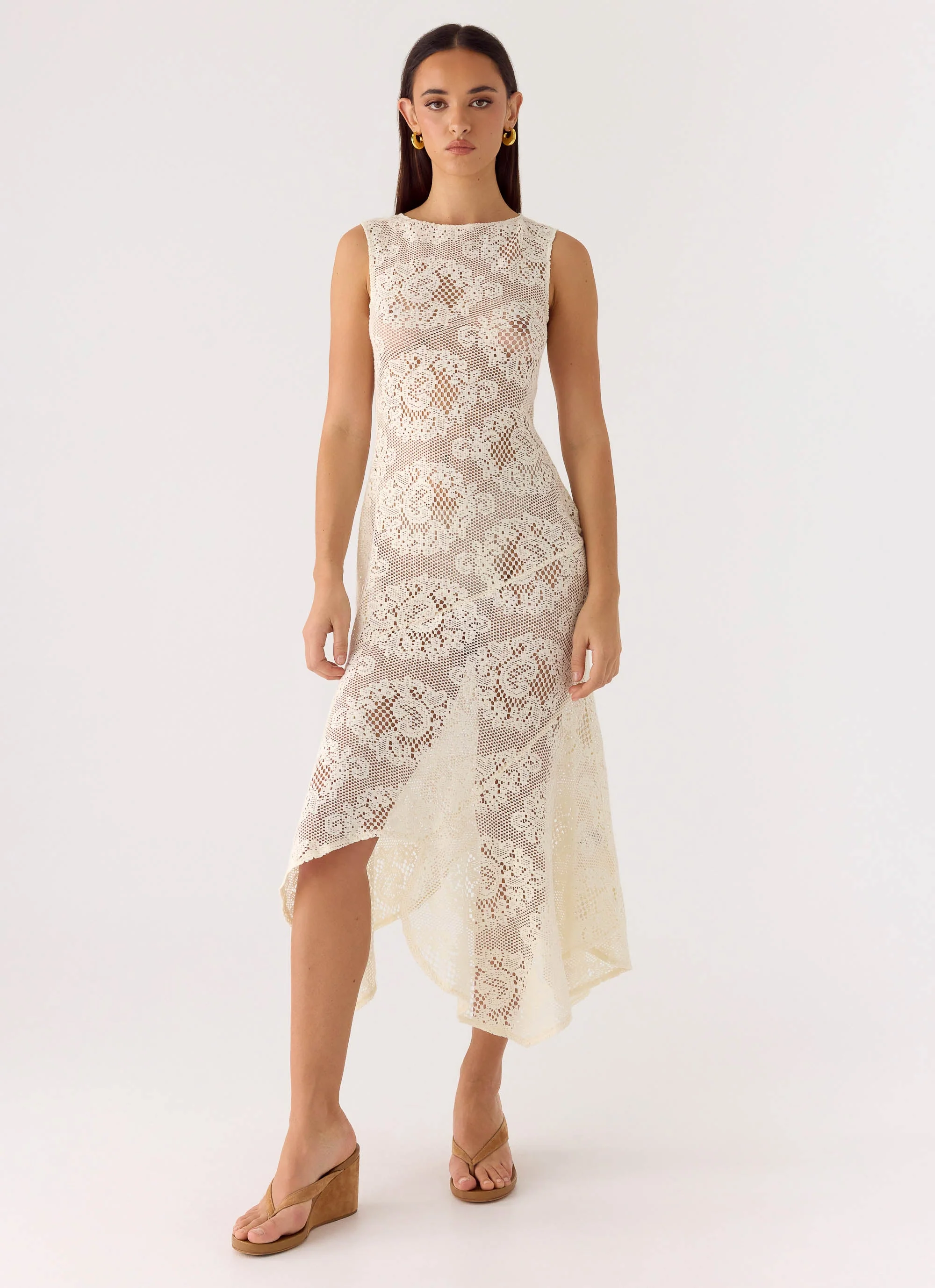 Janayia Midi Dress - Ivory - Image 5