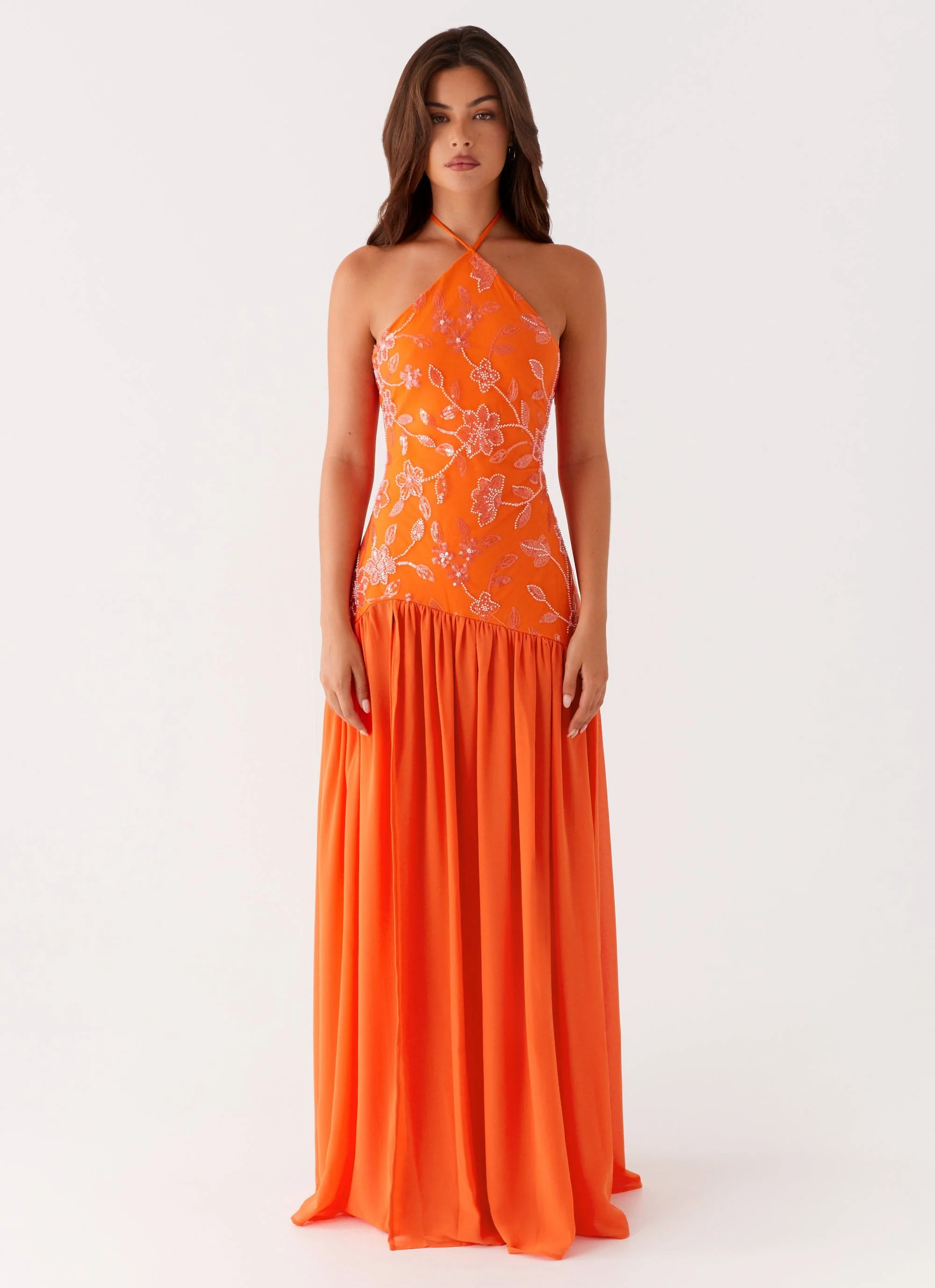 Janelle Beaded Maxi Dress - Orange - Image 4