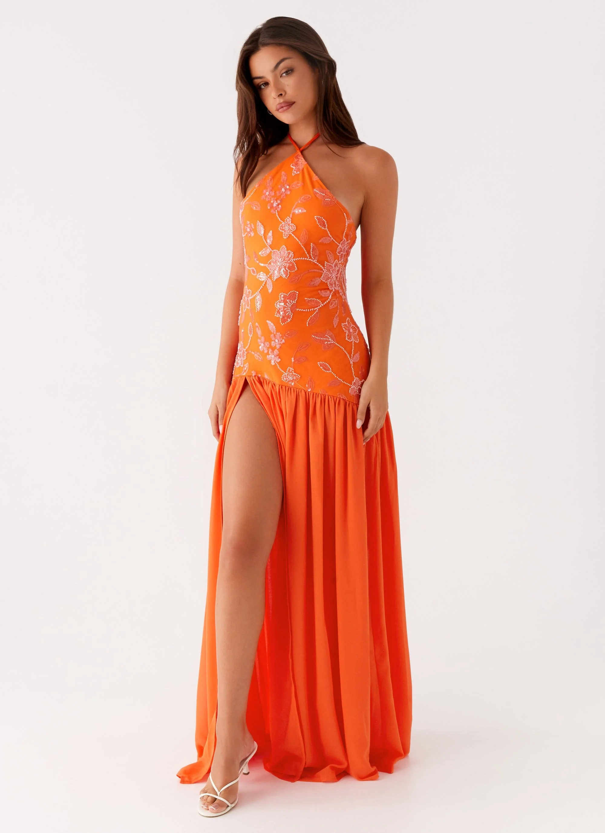 Janelle Beaded Maxi Dress - Orange - Image 7