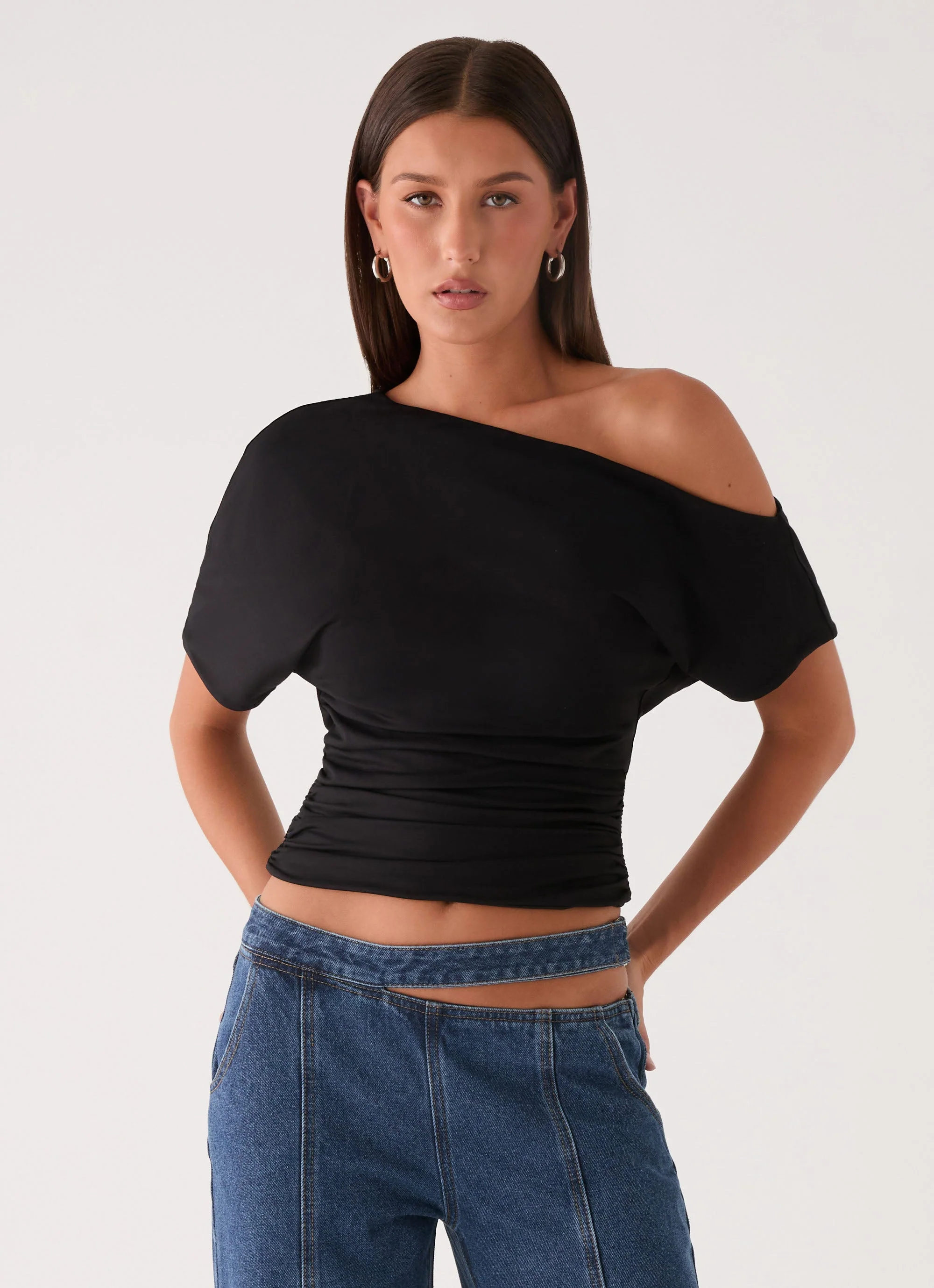 Janni Off Shoulder Top - Black - Image 6