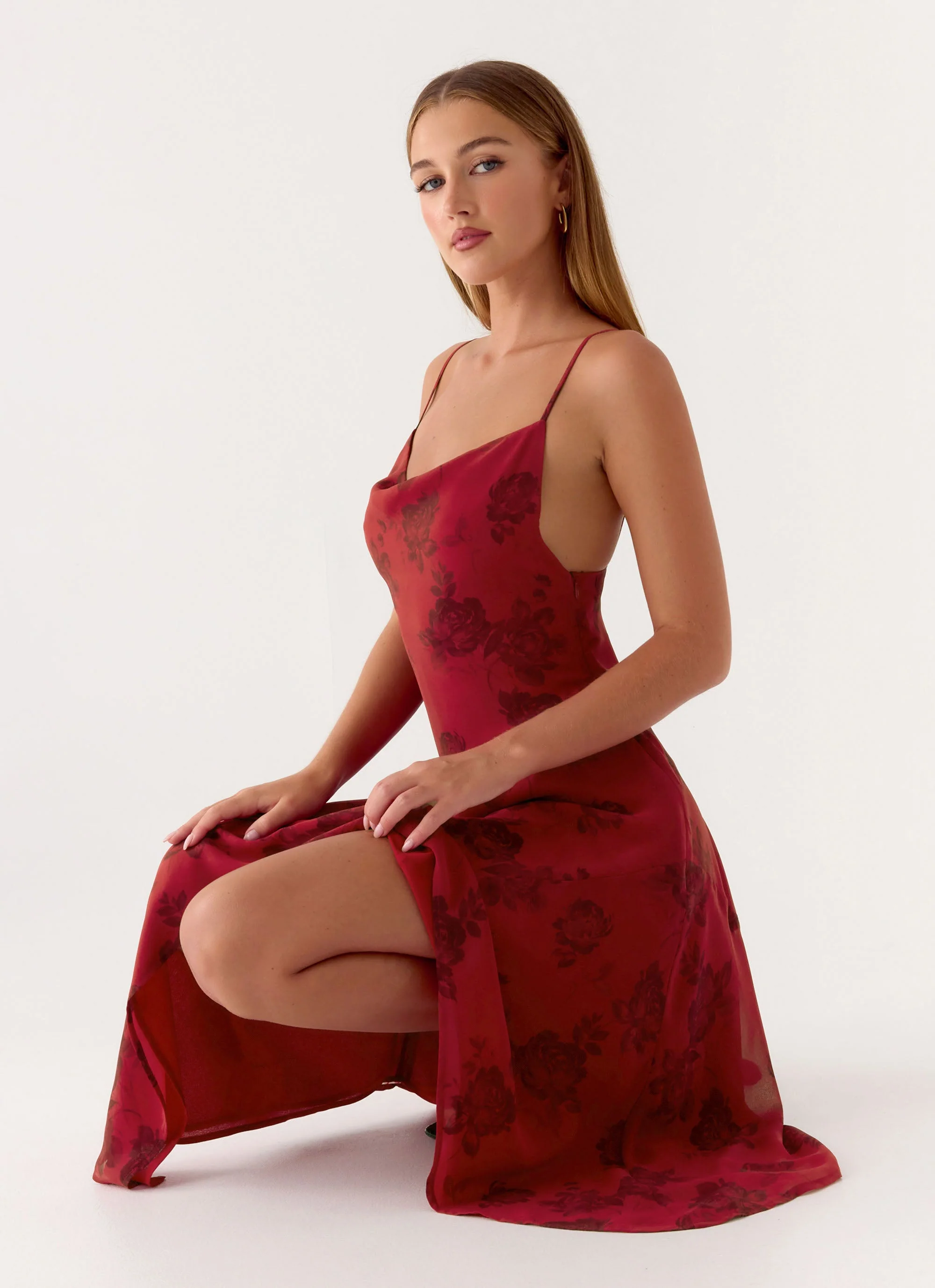 Jasiel Midi Dress - Cherry Rose - Image 5