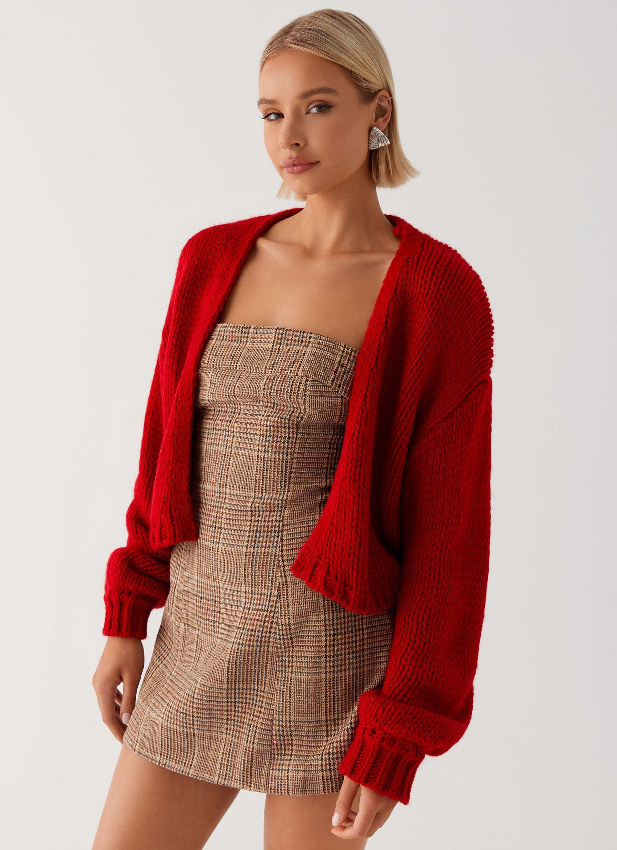 Jasleen Knit Cardigan - Red - Image 2