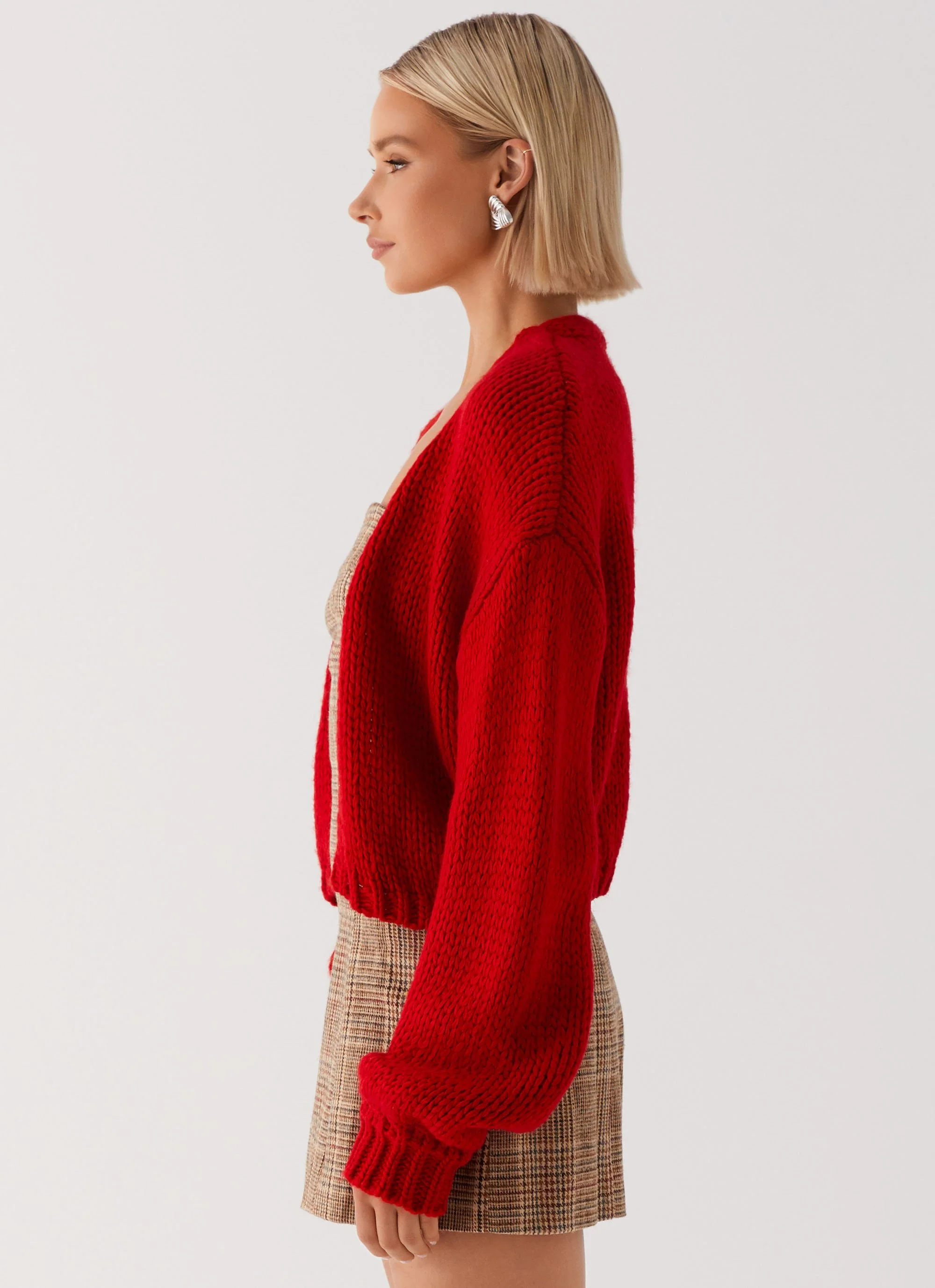Jasleen Knit Cardigan - Red - Image 5