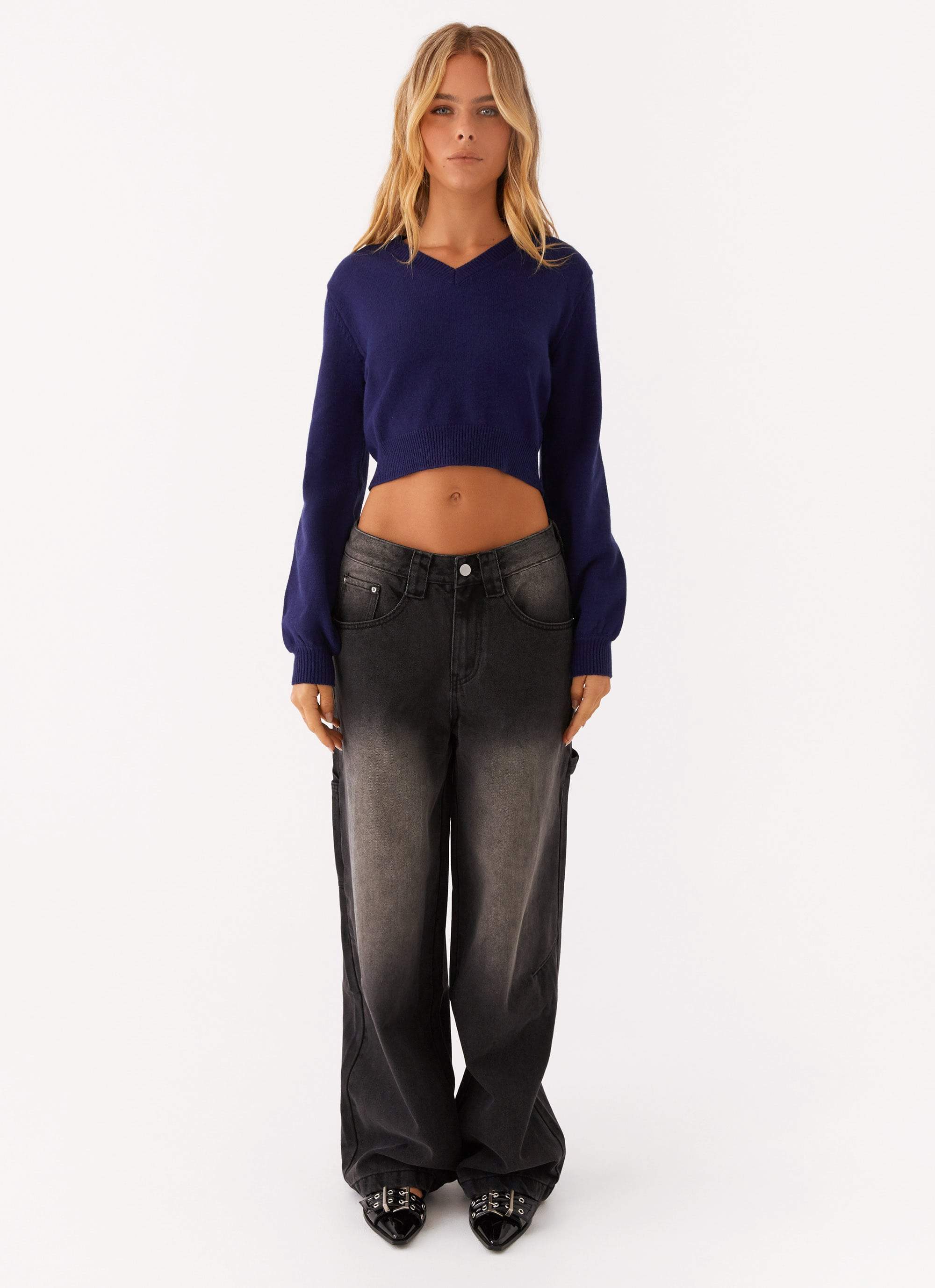Jaylie Denim Jeans - Charcoal - Image 2