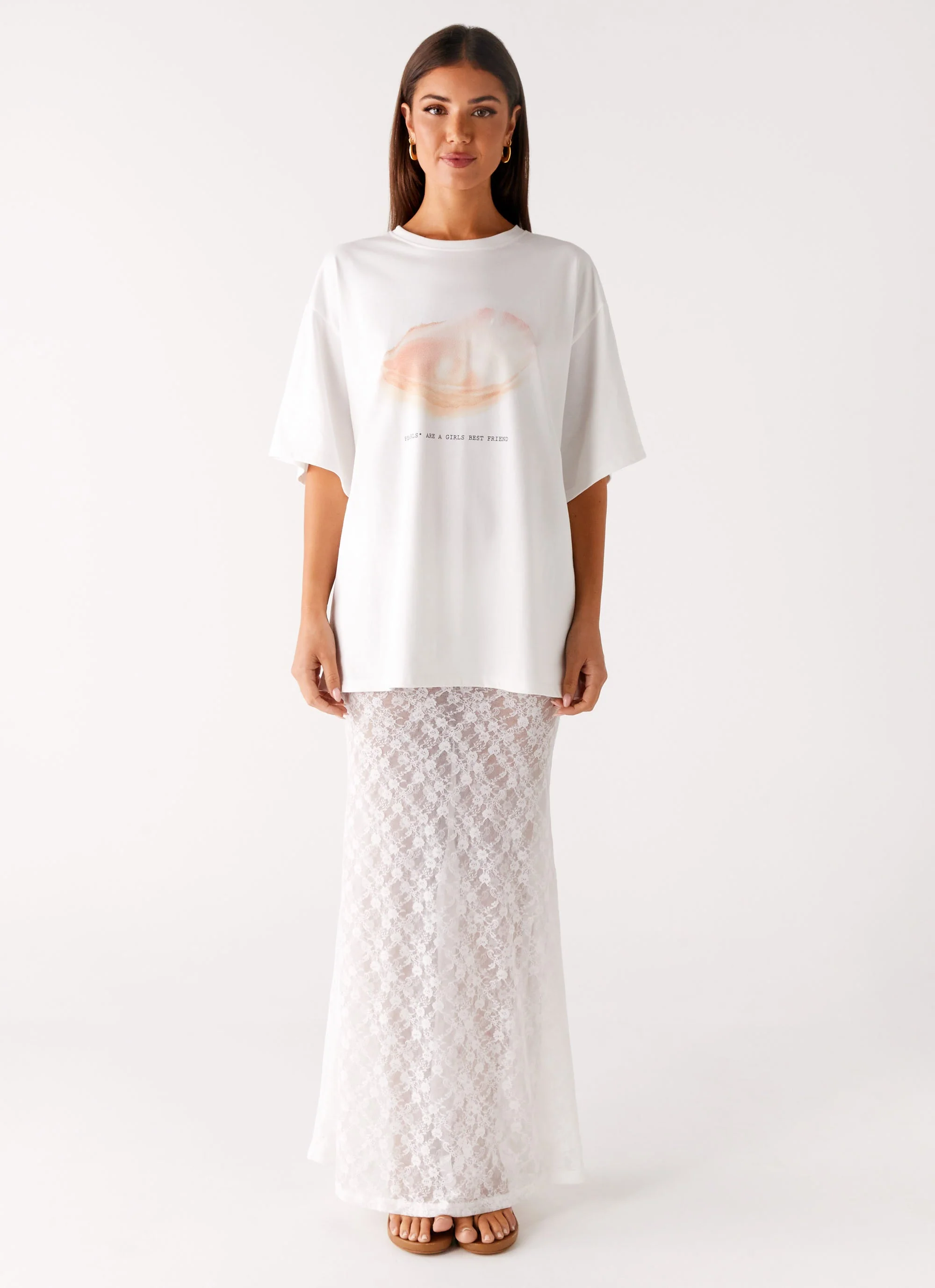 Jaz Lace Maxi Skirt - White - Image 3