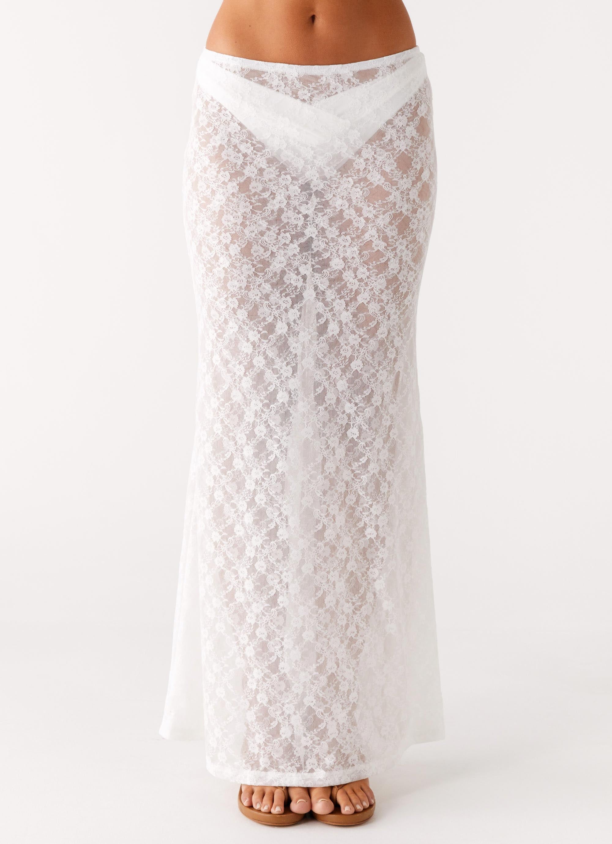 Jaz Lace Maxi Skirt - White - Image 5
