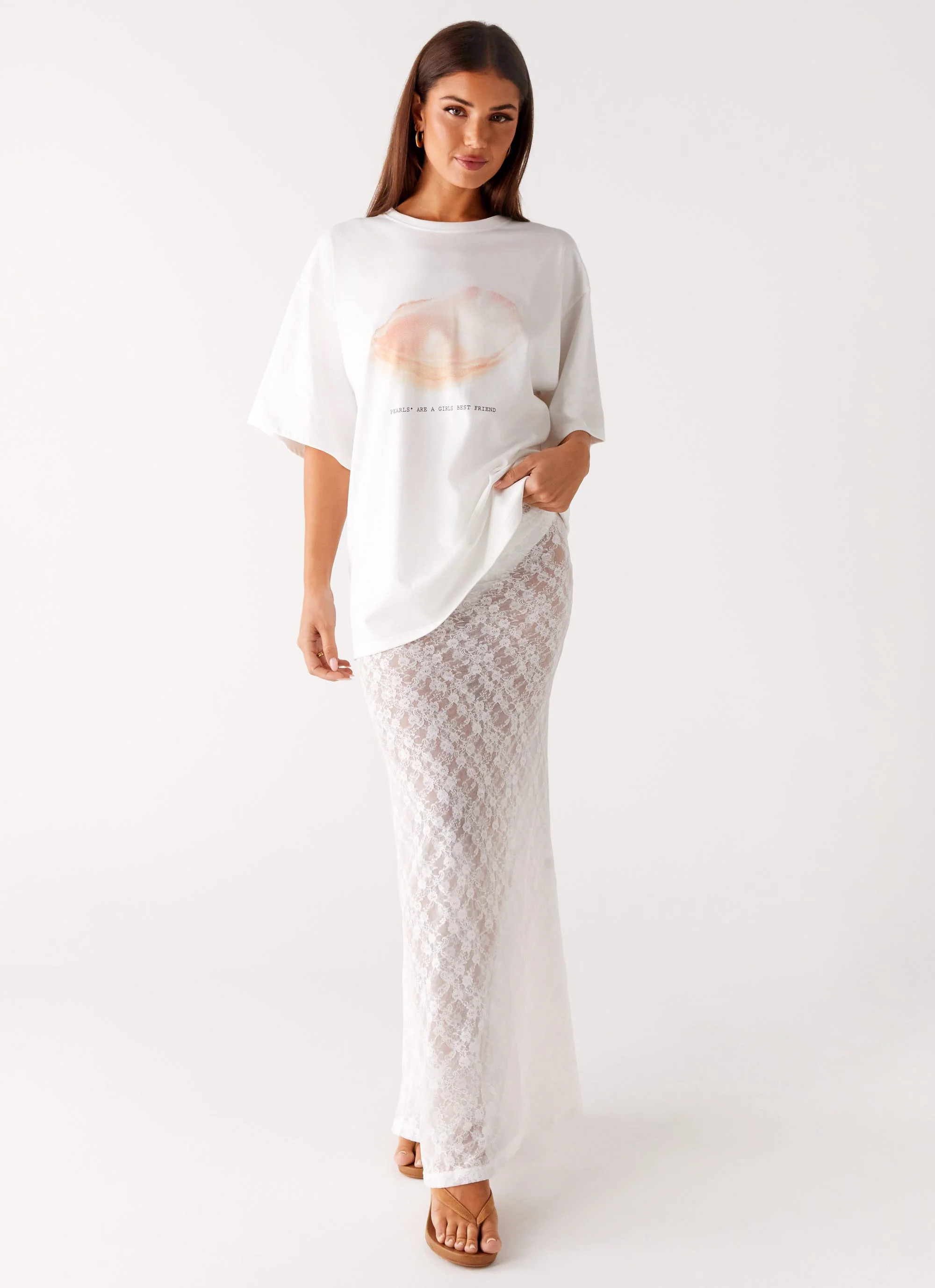 Jaz Lace Maxi Skirt - White - Image 8