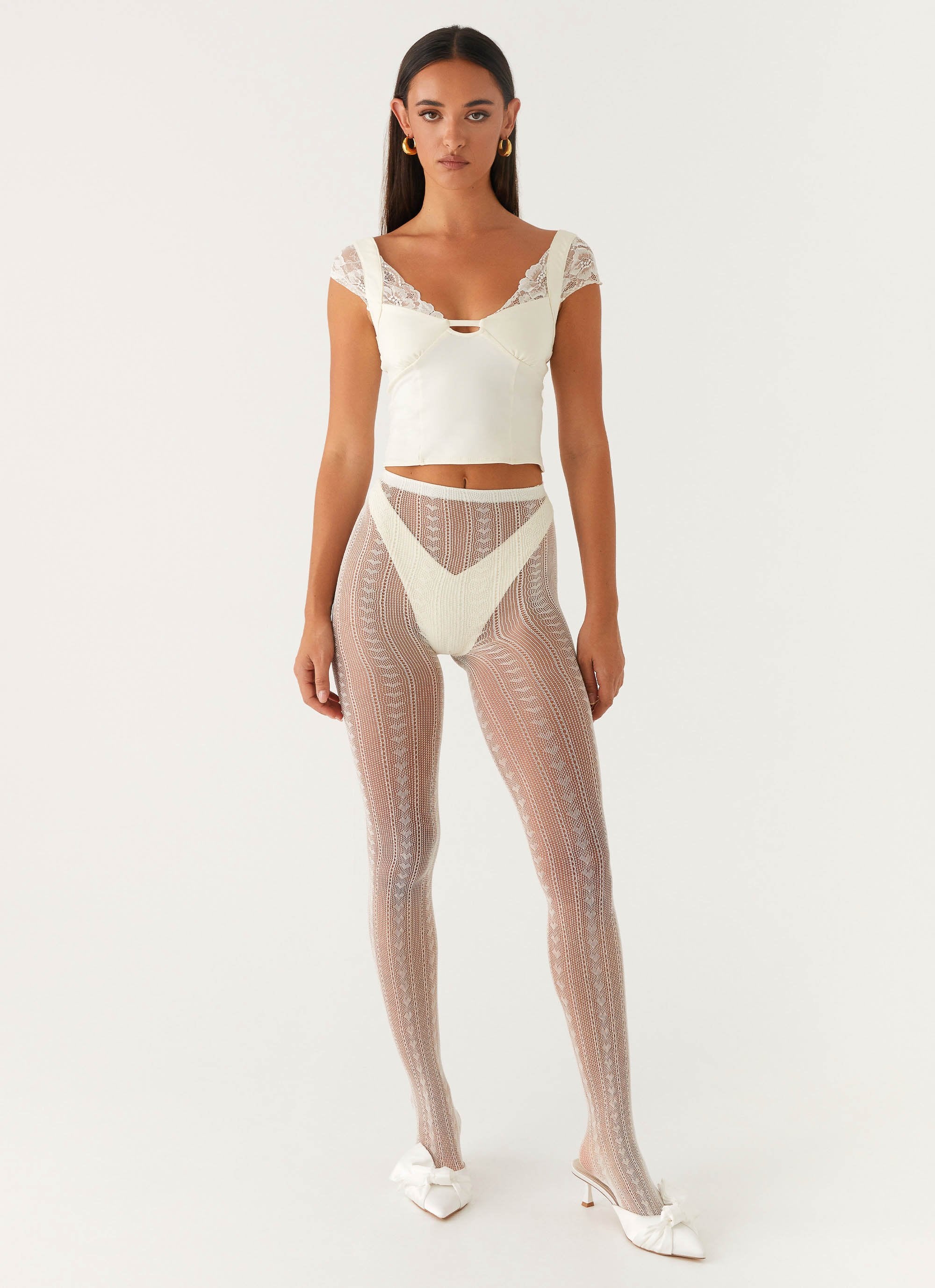 Jeanette Stockings - White - Image 3