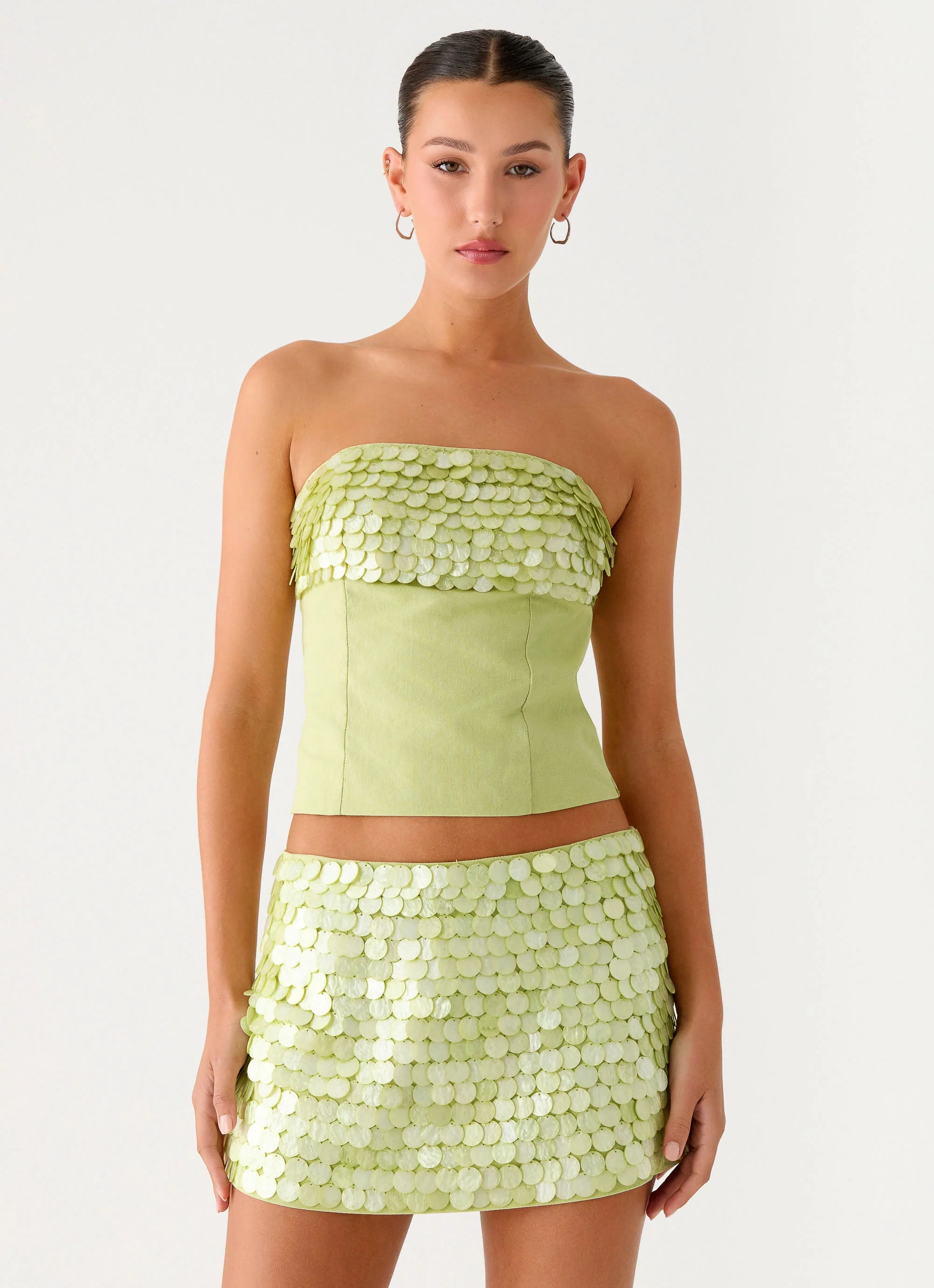 Jennie Beaded Mini Skirt - Green - Image 6