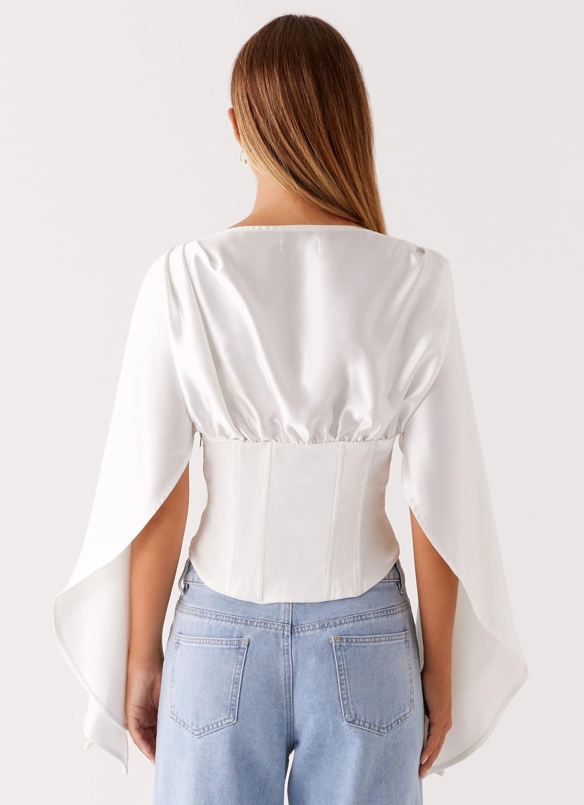 Jennifer Long Sleeve Corset - Ivory - Image 2