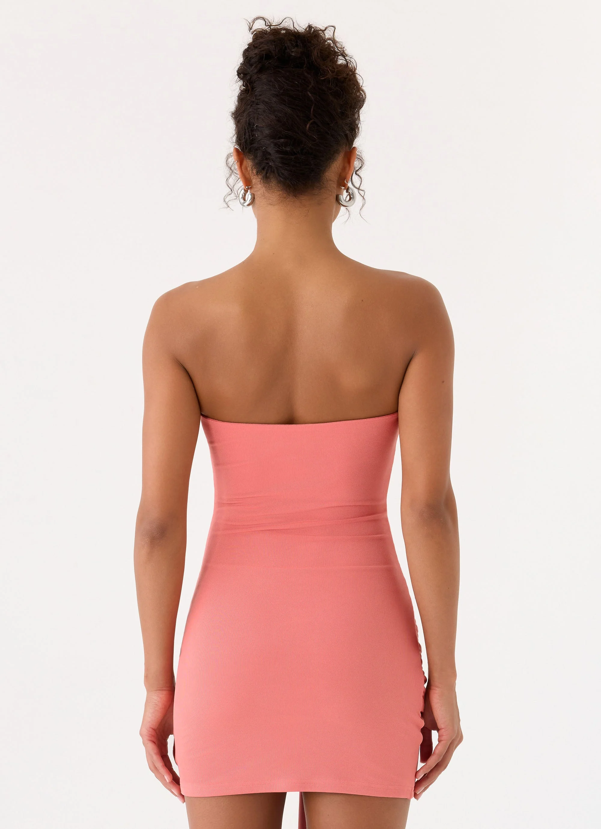 Jiliana Strapless Mini Dress - Coral - Image 3