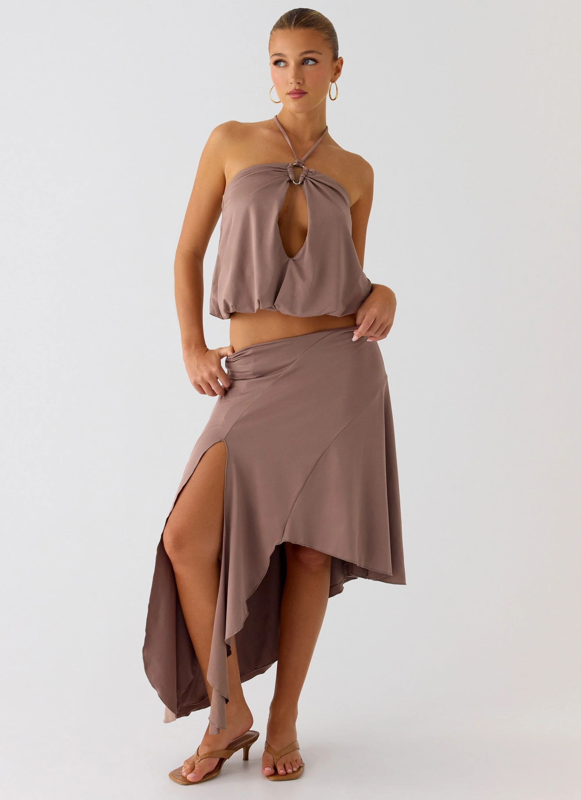Jisoo Asymmetric Midi Skirt - Desert Taupe - Image 6