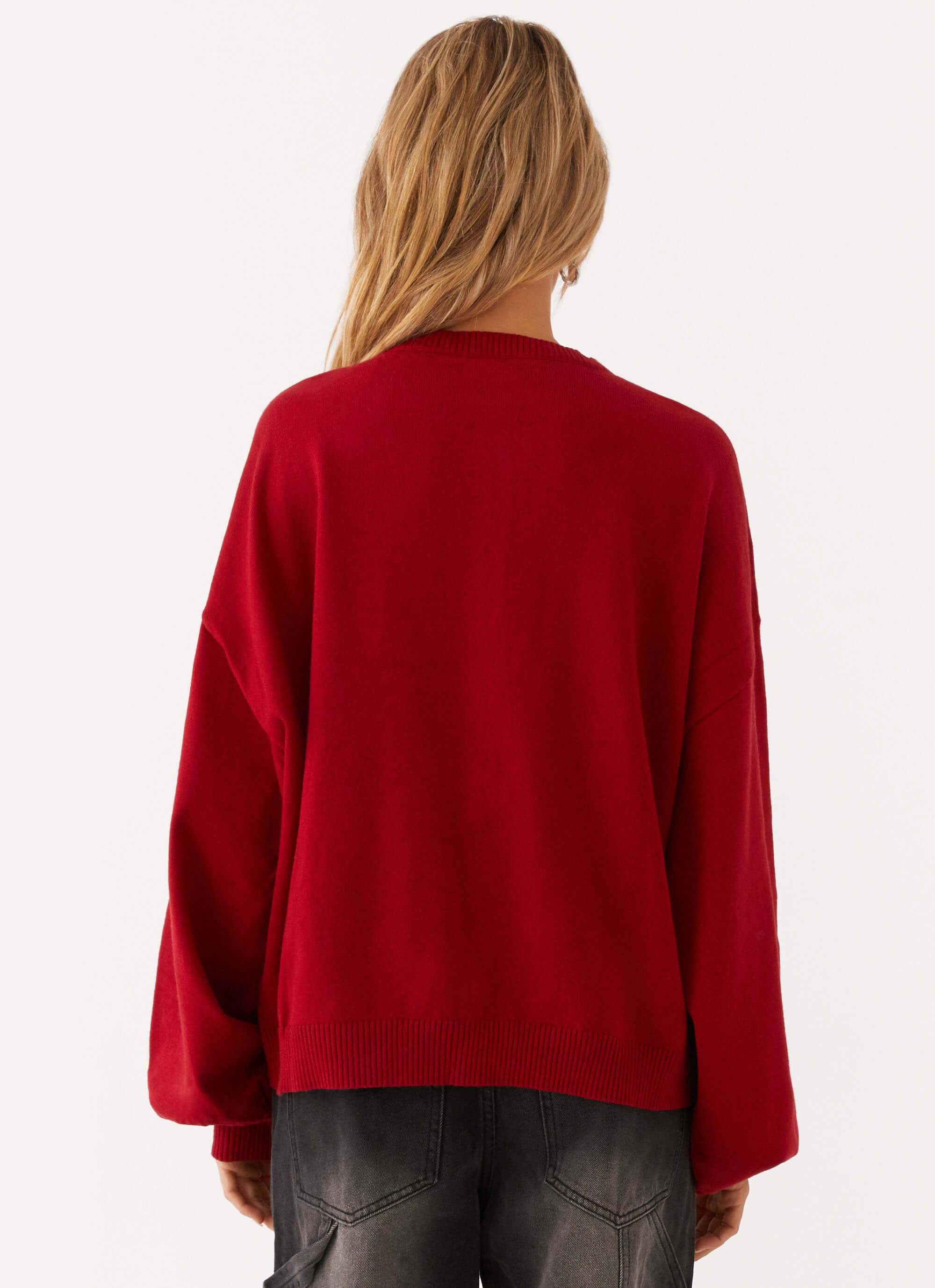 Joey Knit Cardigan - Wine - Image 4