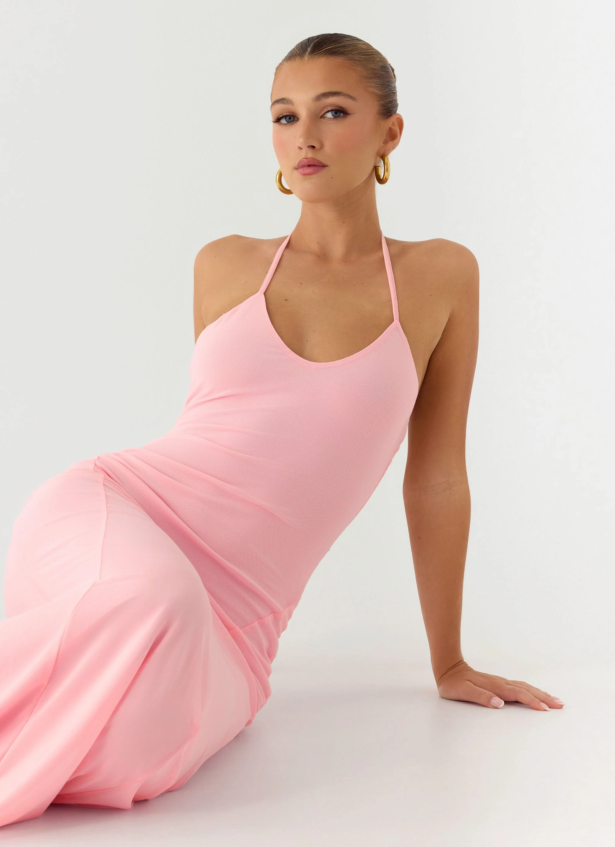 Jolin Halter Maxi Dress - Baby Pink - Image 6