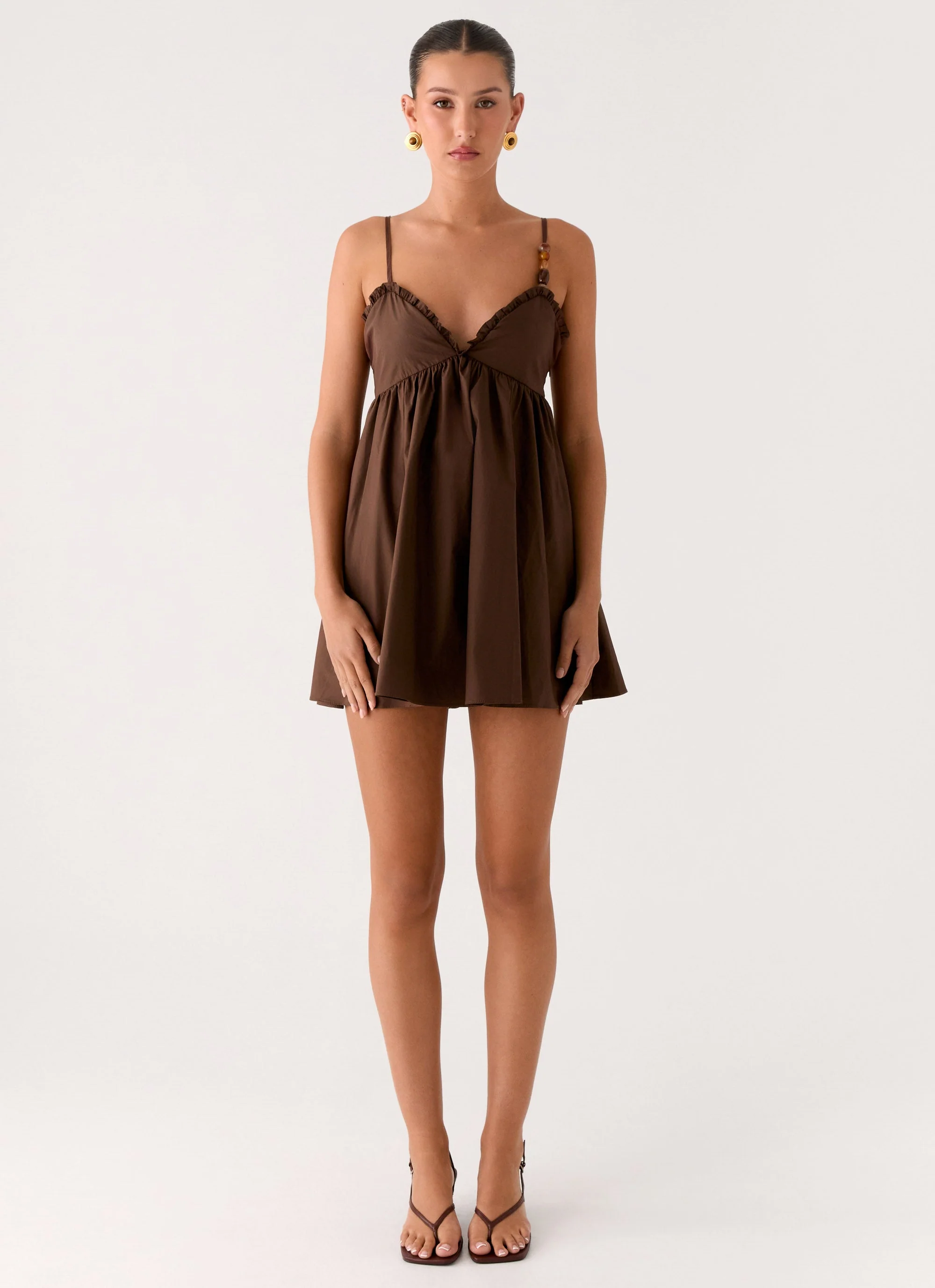 Jonas Mini Dress - Brown - Image 2