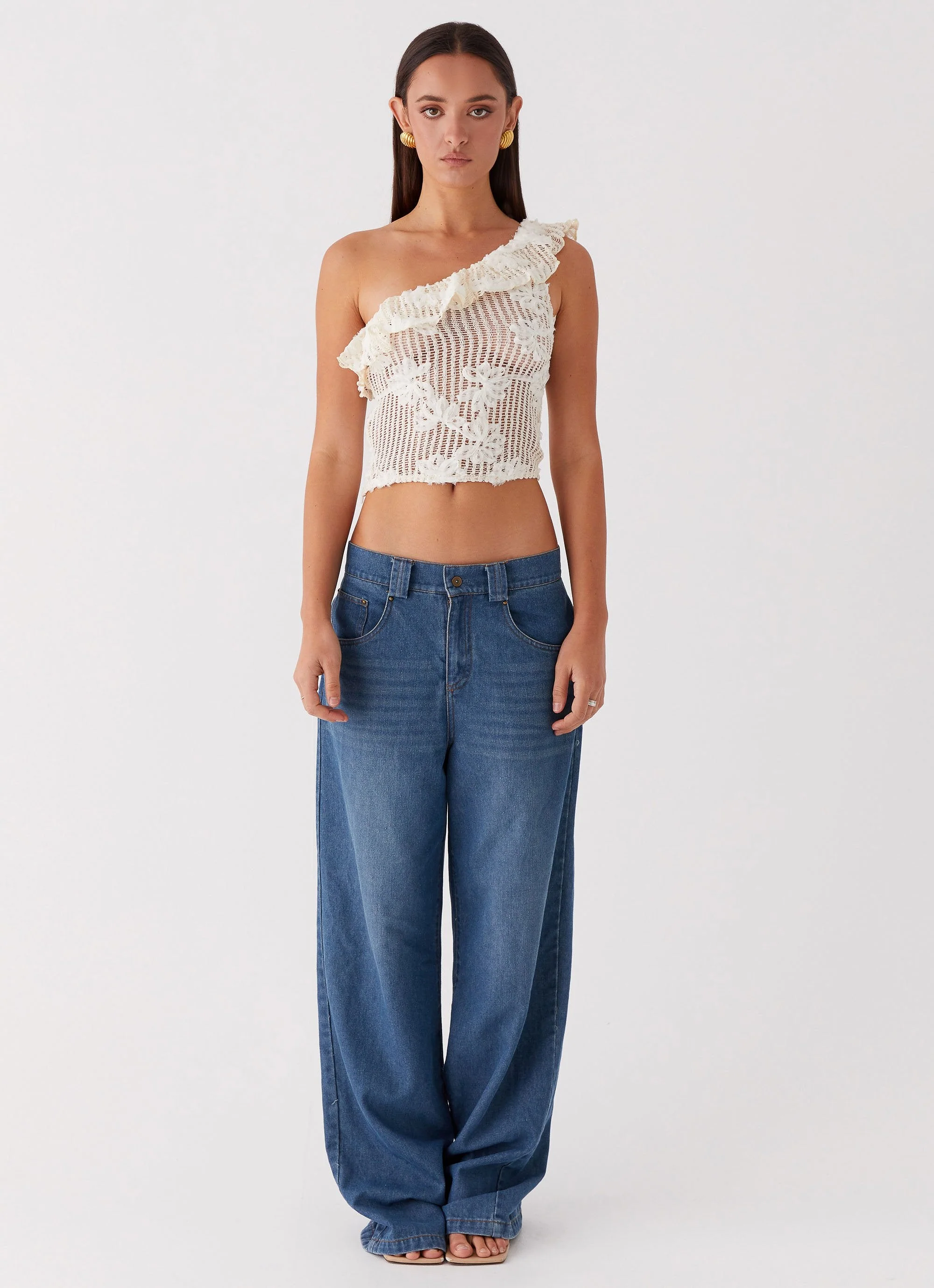 Juilette One Shoulder Top - Ivory - Image 2