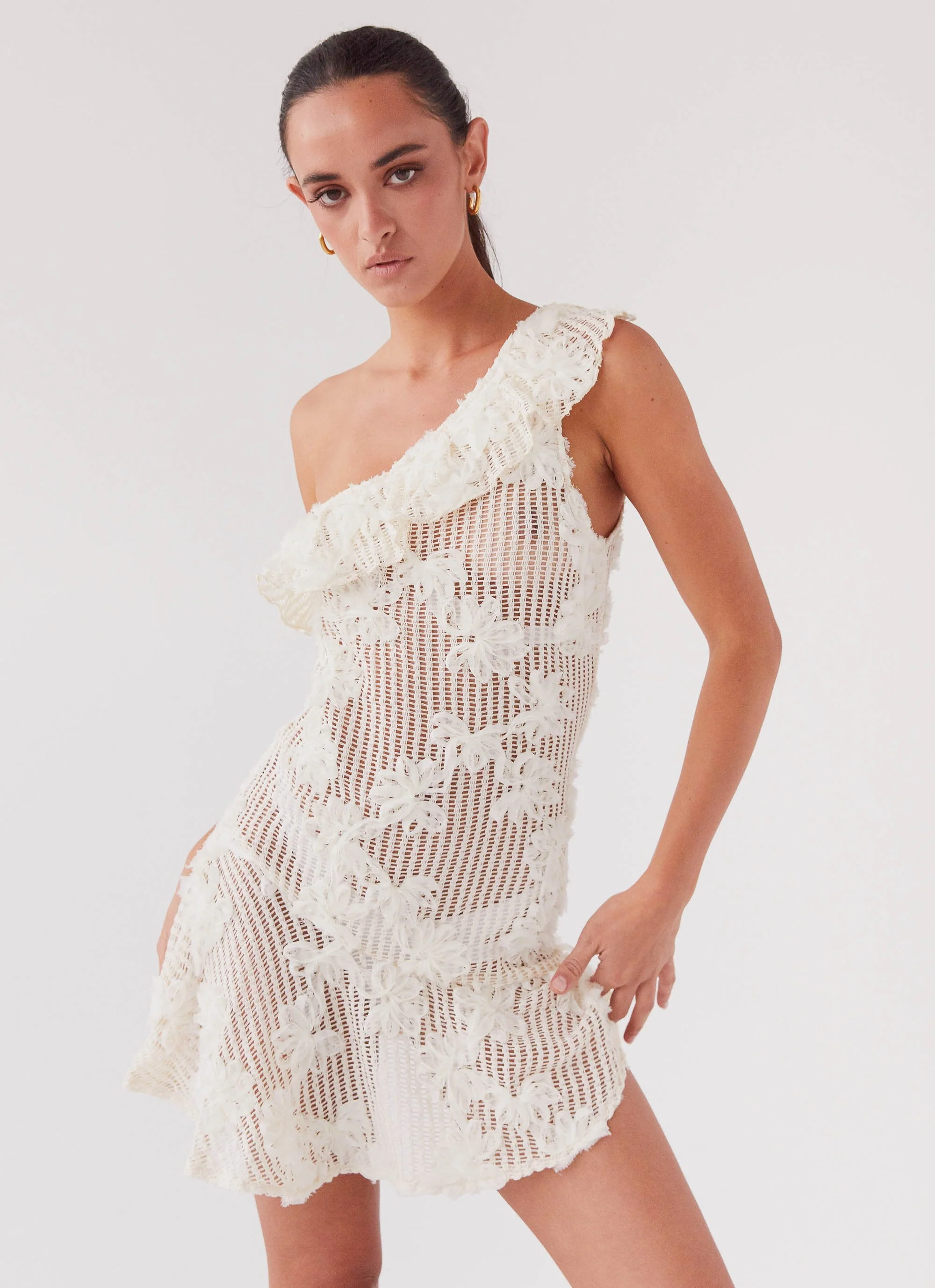 Juliette Embroidered Mini Dress - Ivory Tea - Image 4