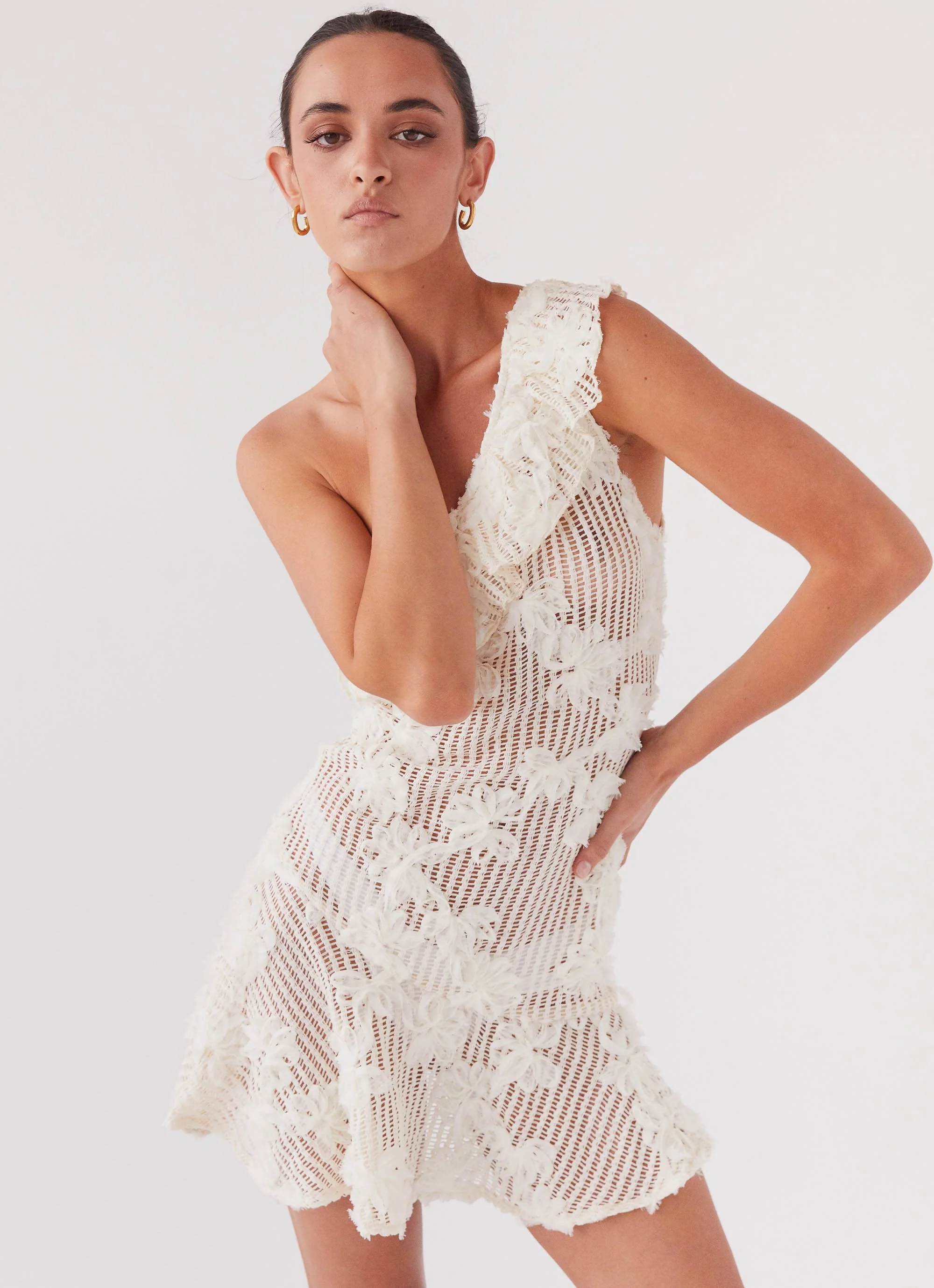 Juliette Embroidered Mini Dress - Ivory Tea - Image 5