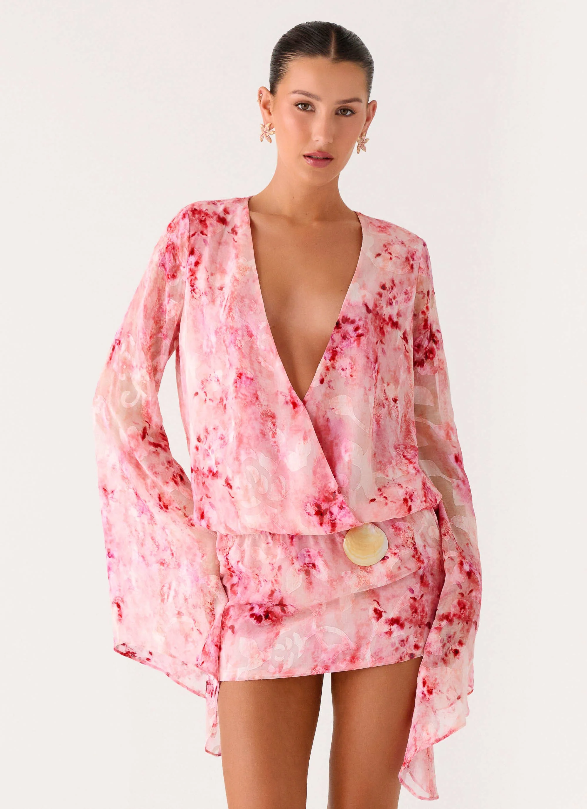 Junia Long Sleeve Mini Dress - Pink - Image 2