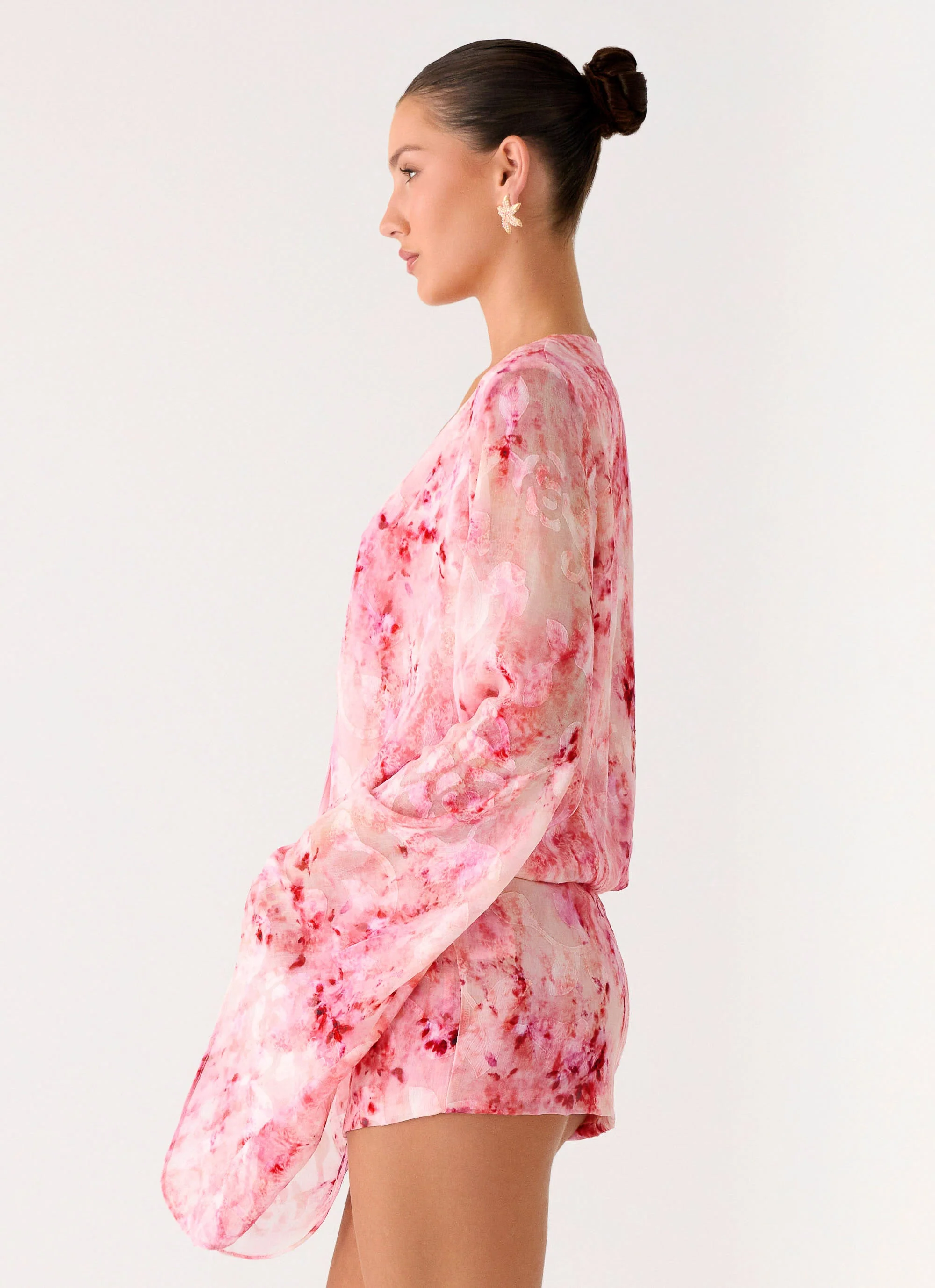 Junia Long Sleeve Mini Dress - Pink - Image 3