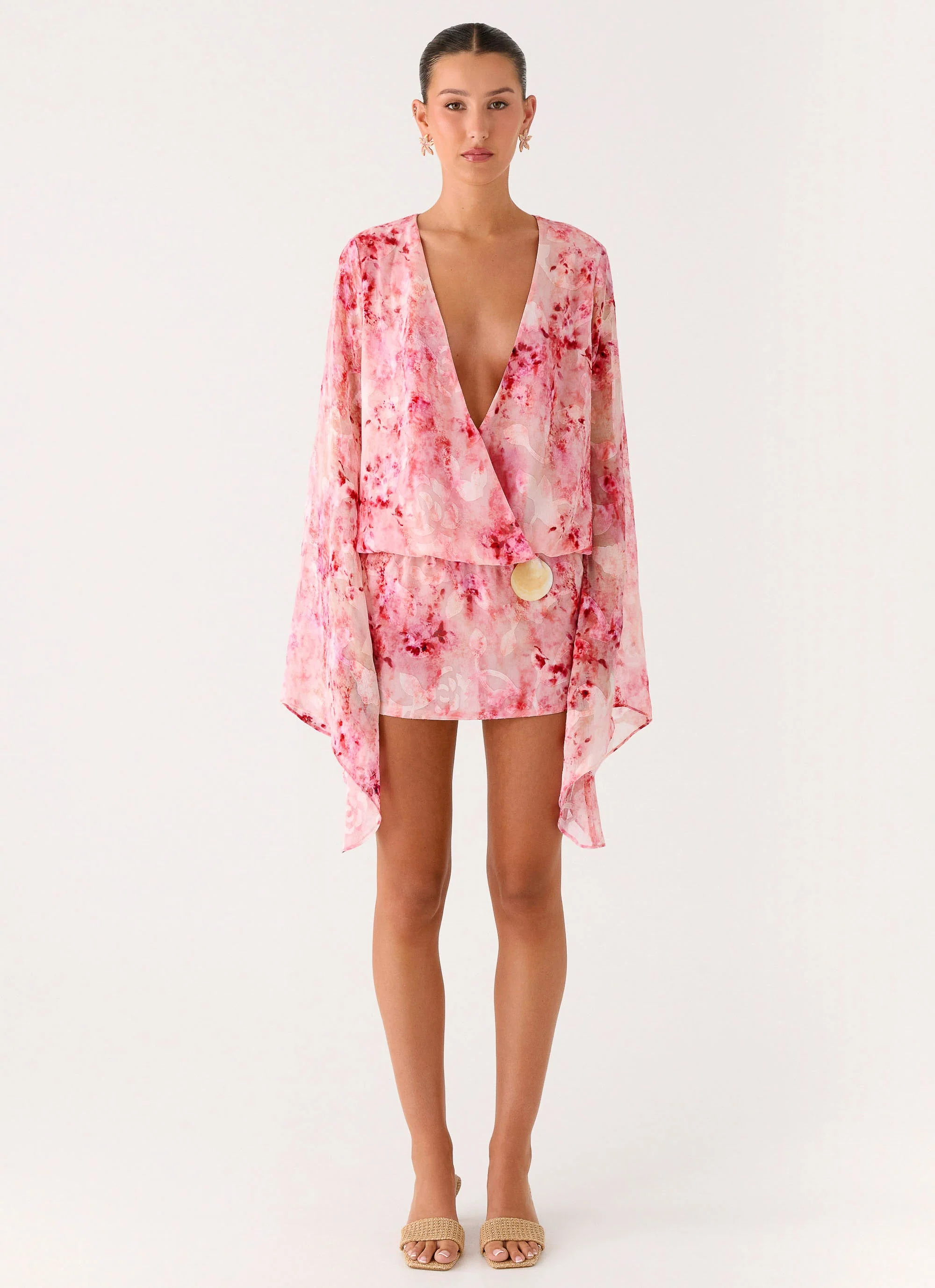 Junia Long Sleeve Mini Dress - Pink - Image 4