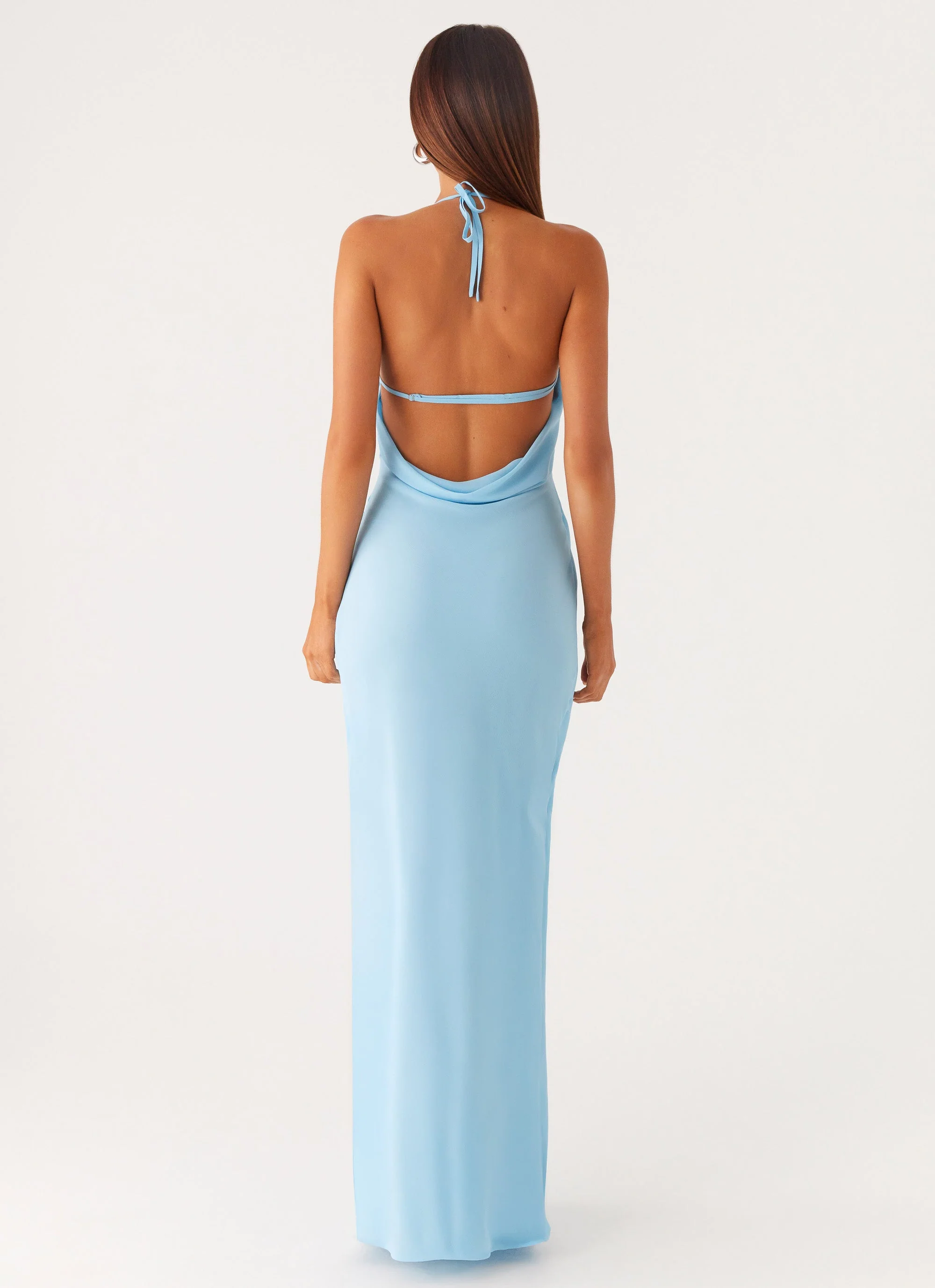 Just A Kiss Cowl Maxi Dress - Turquoise - Image 3