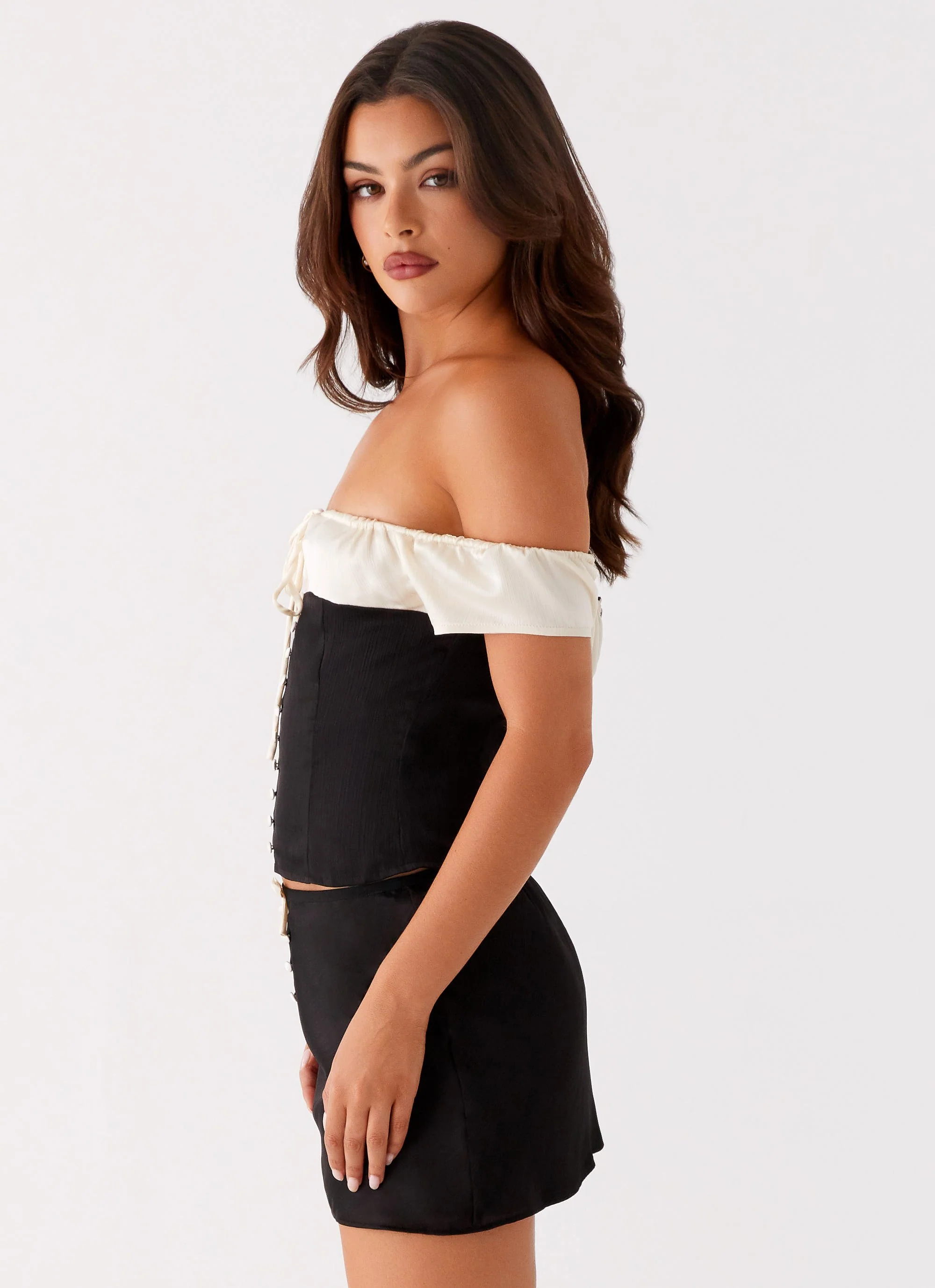 Justice Off Shoulder Top - Black - Image 3