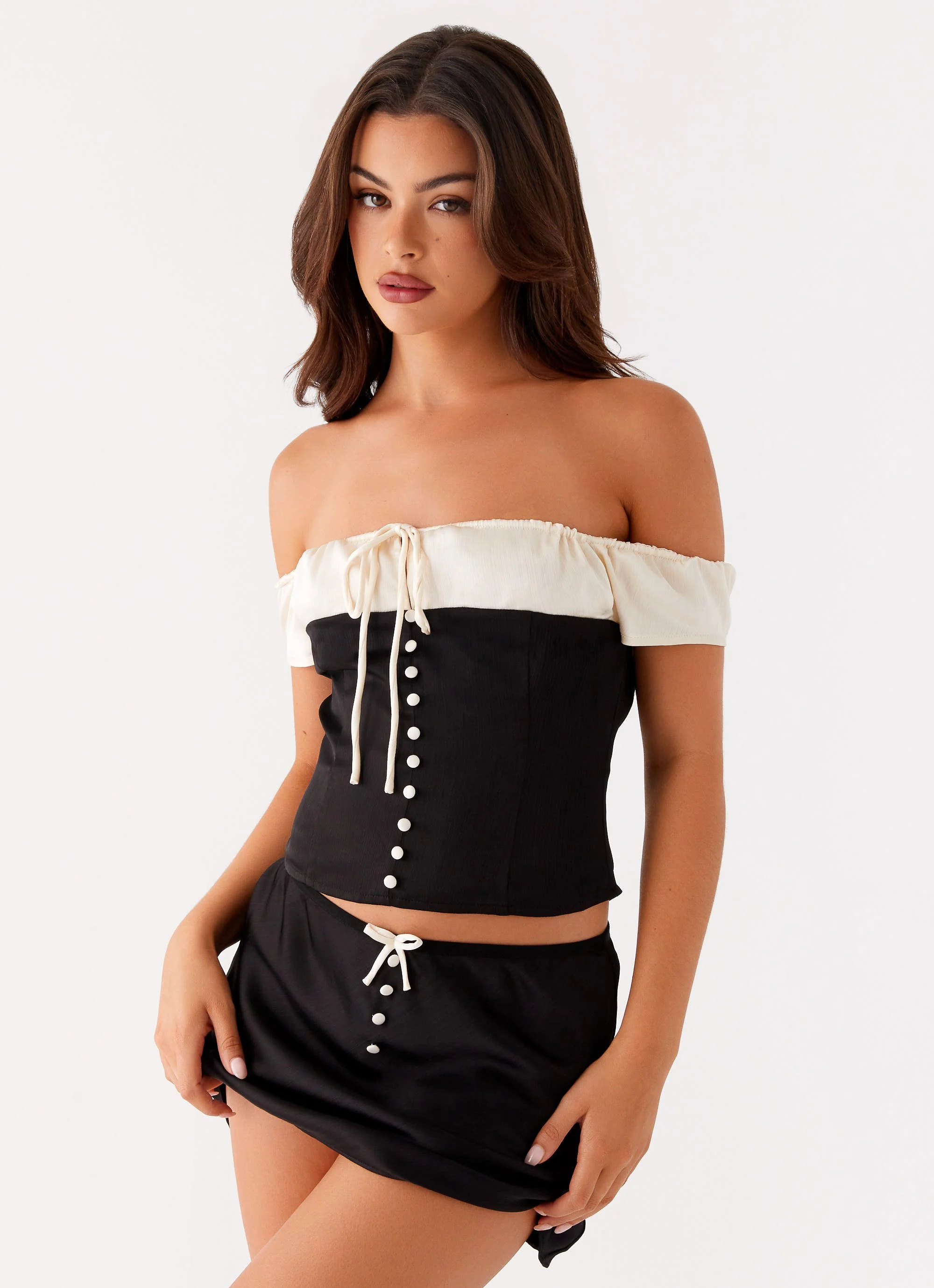 Justice Off Shoulder Top - Black - Image 5