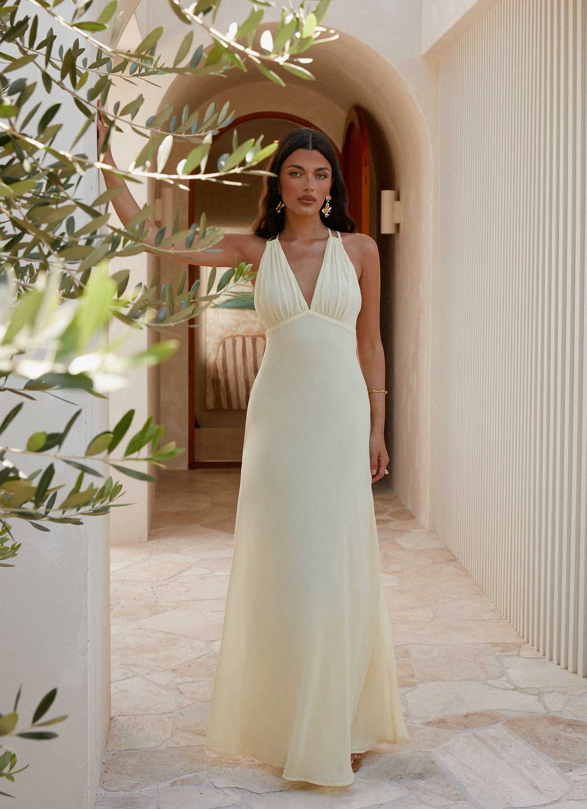 Kacia Maxi Dress - Lemon - Image 2