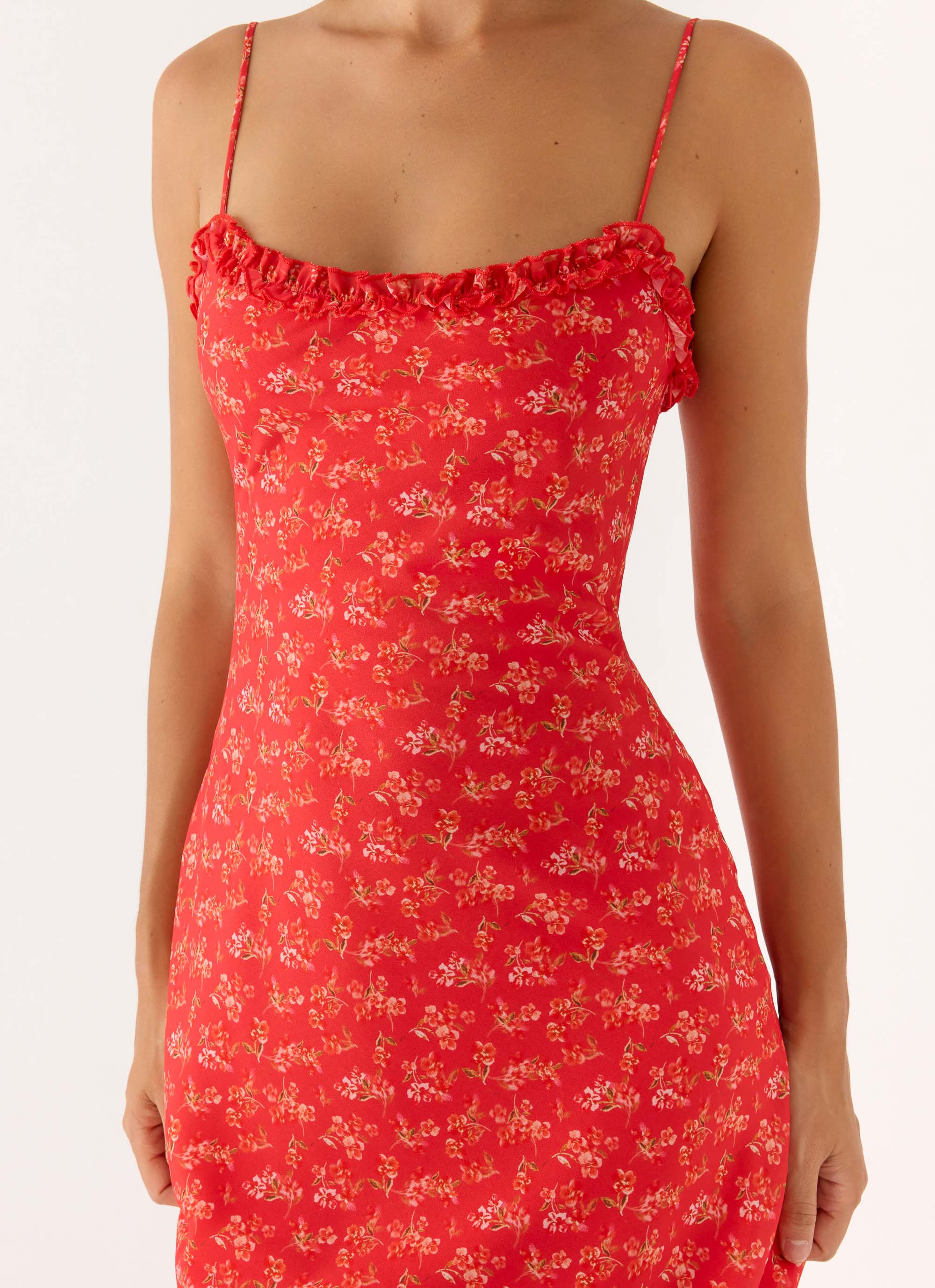 Kahlo Midi Dress - Magenta Red Rose - Image 6