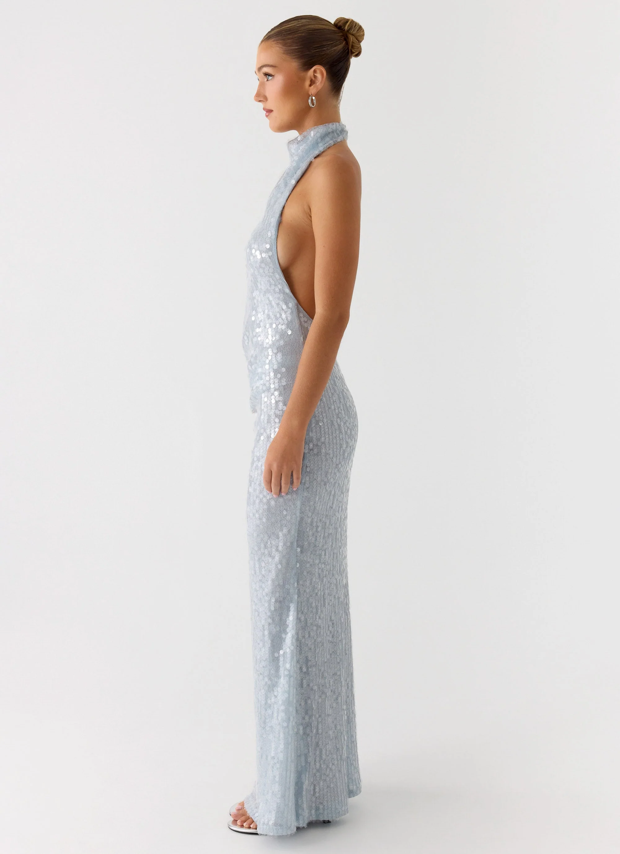 Kaida Sequin Maxi Dress - Misty Blue - Image 5