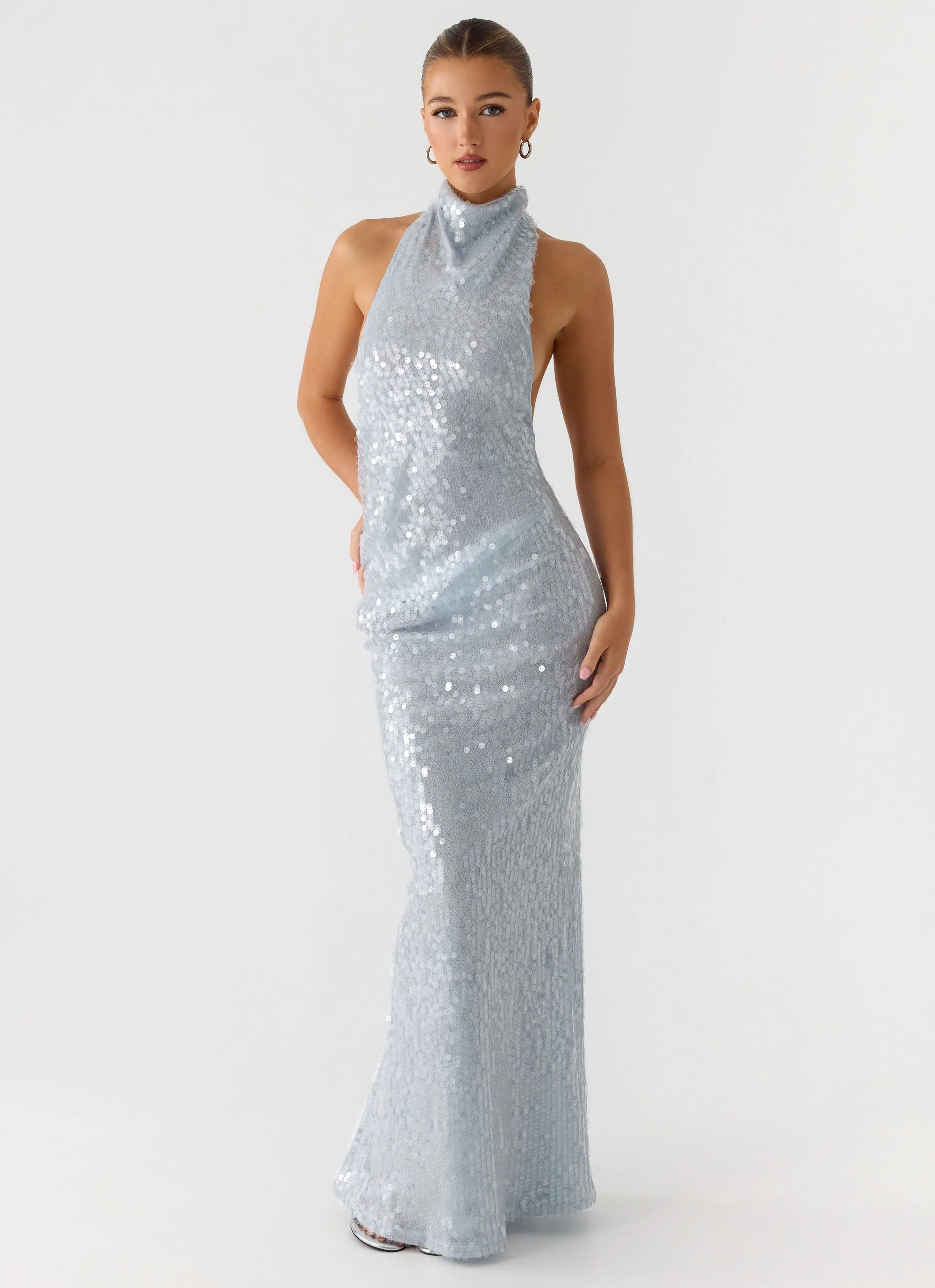 Kaida Sequin Maxi Dress - Misty Blue - Image 7