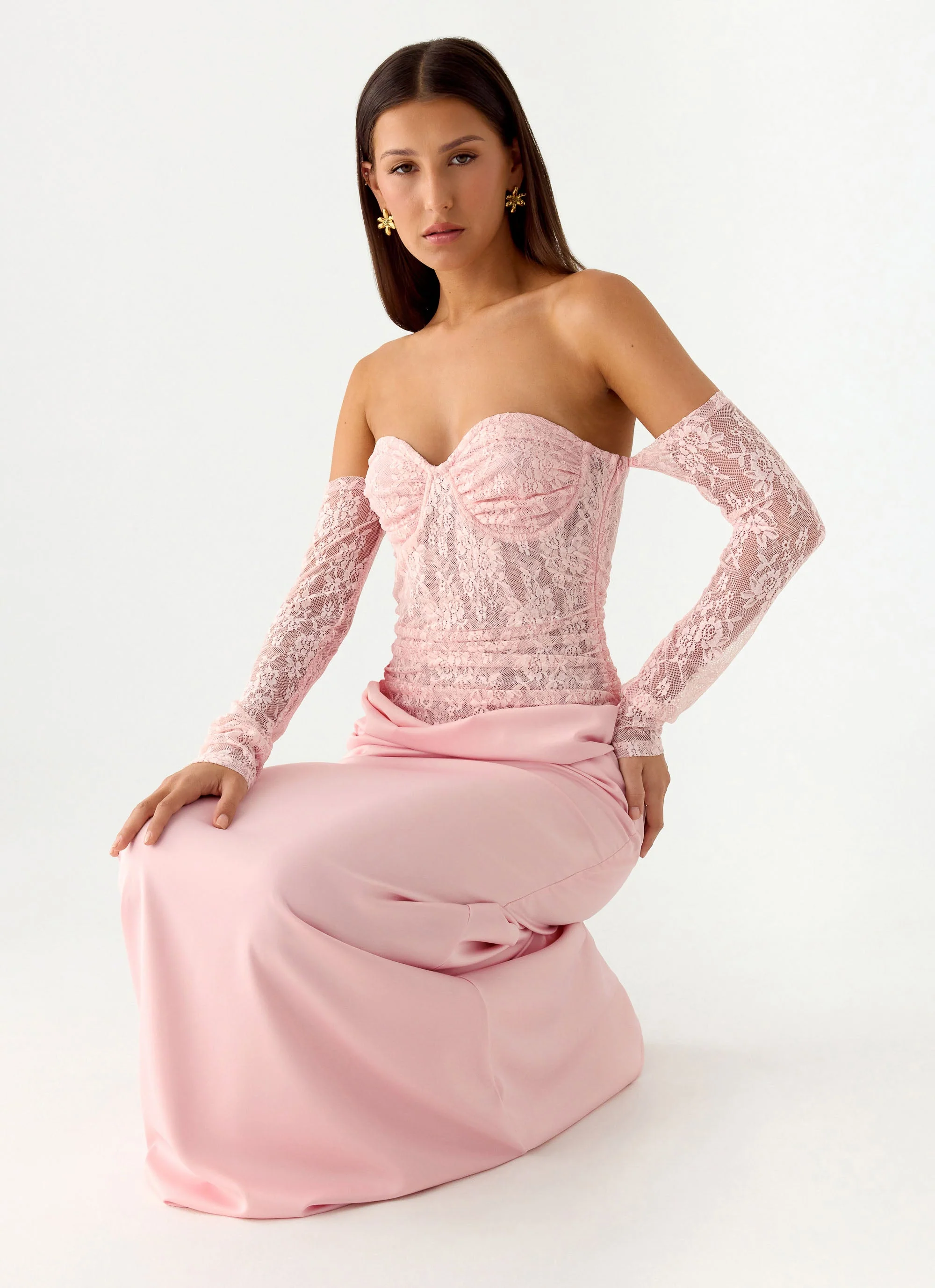 Kaina Off Shoulder Maxi Dress - Pink - Image 6