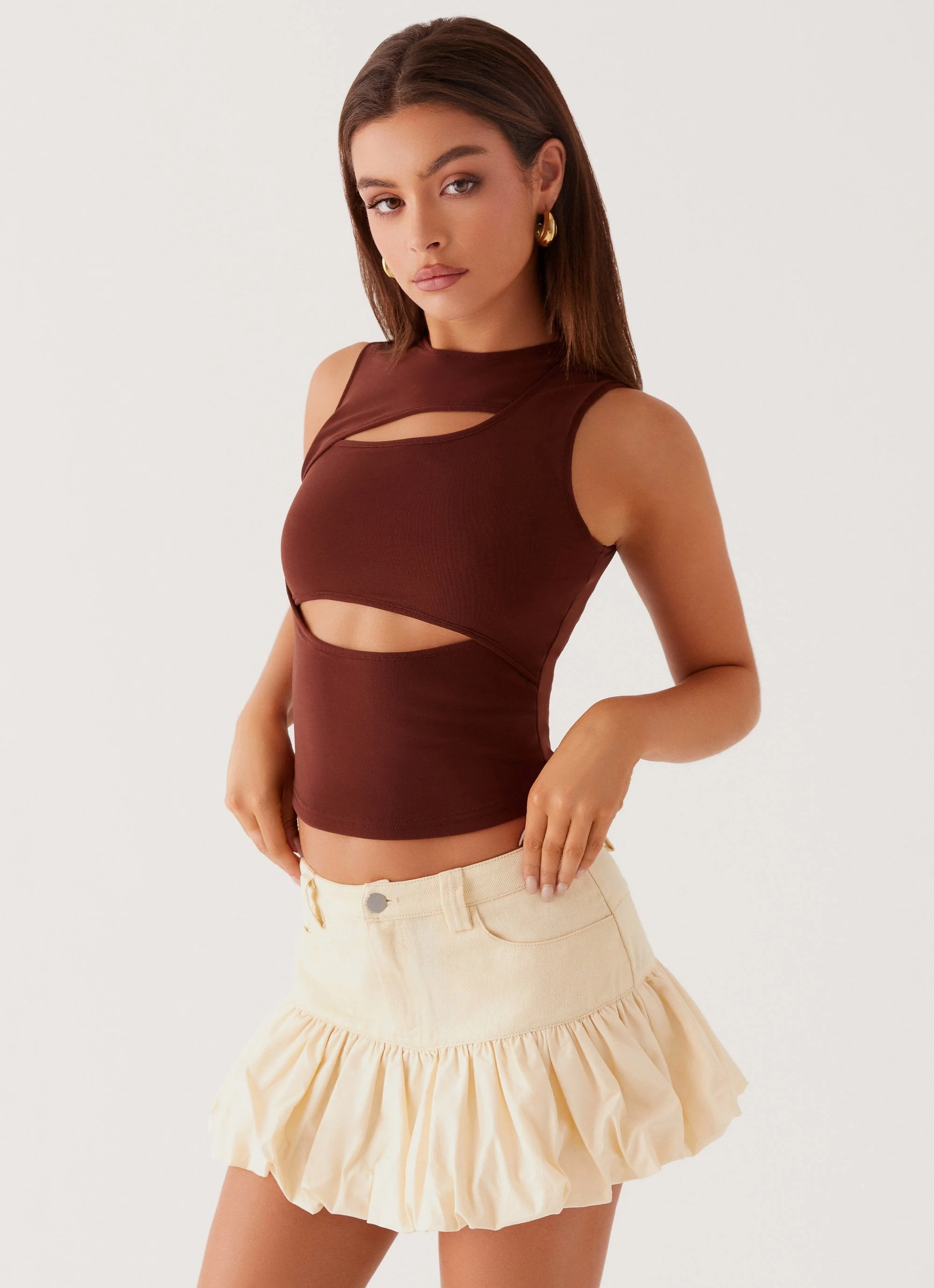 Kali Denim Mini Skirt - Ivory - Image 6