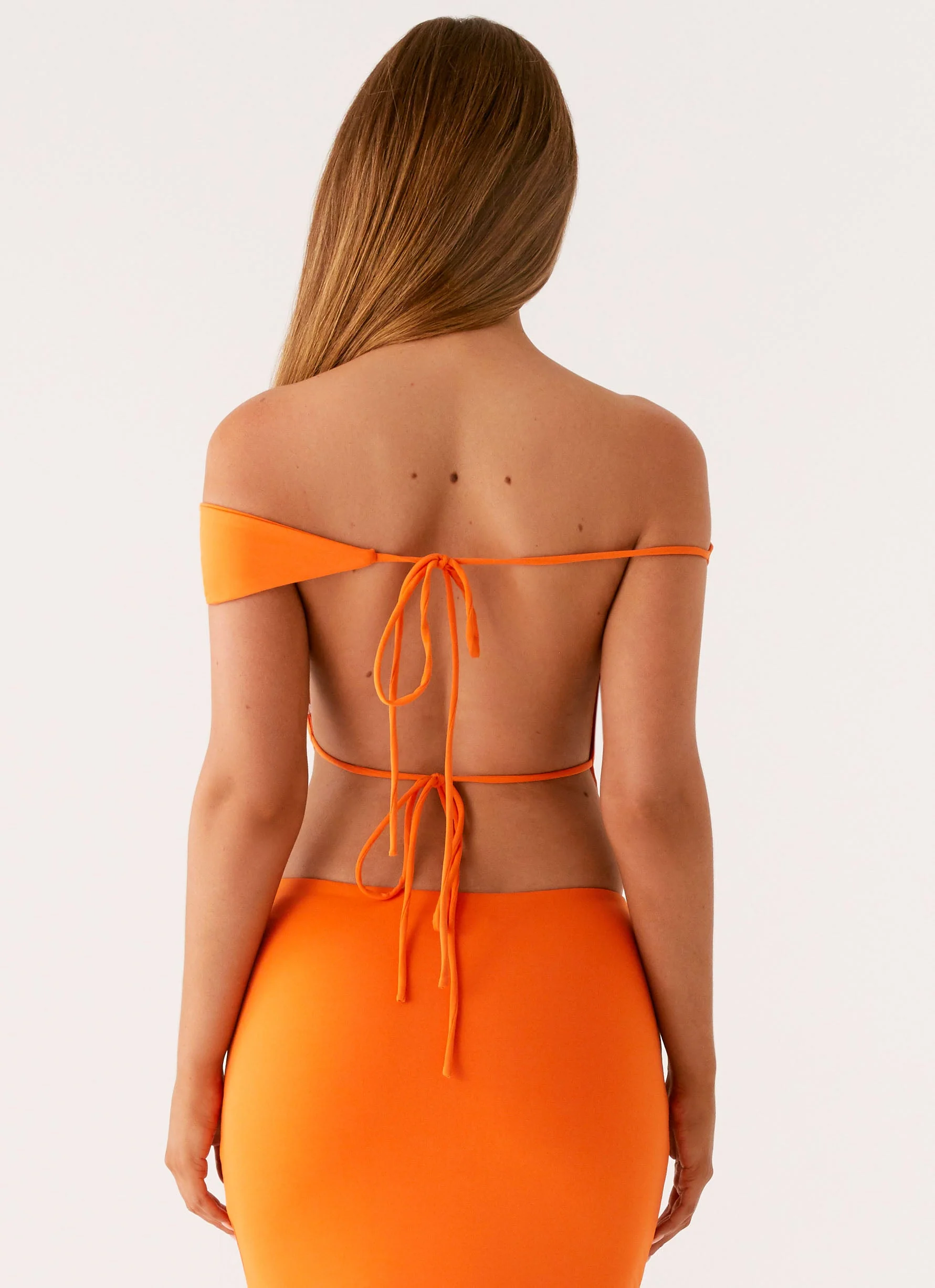 Kamara Off Shoulder Top - Orange - Image 3