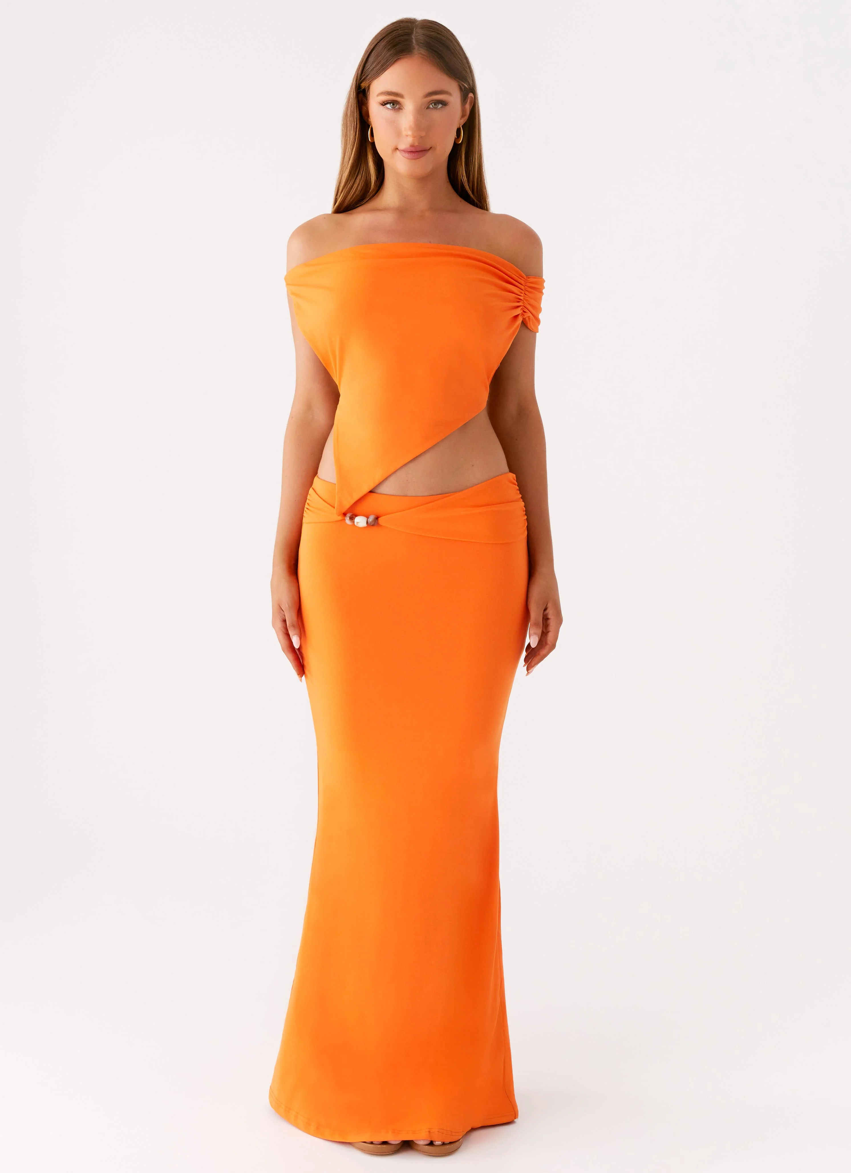 Kamara Off Shoulder Top - Orange - Image 5