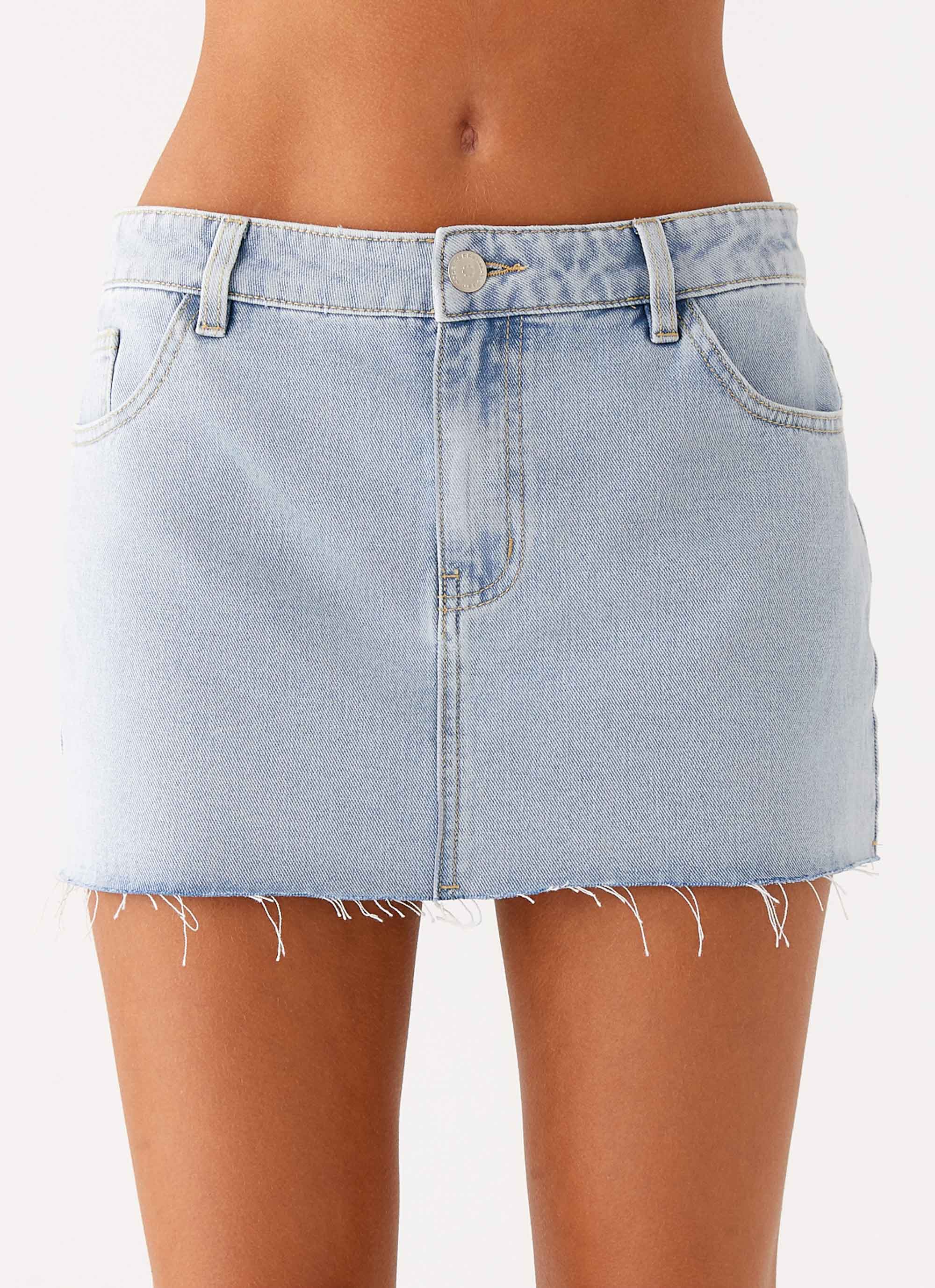 Kamen Low Rise Mini Skirt - Light Denim - Image 5