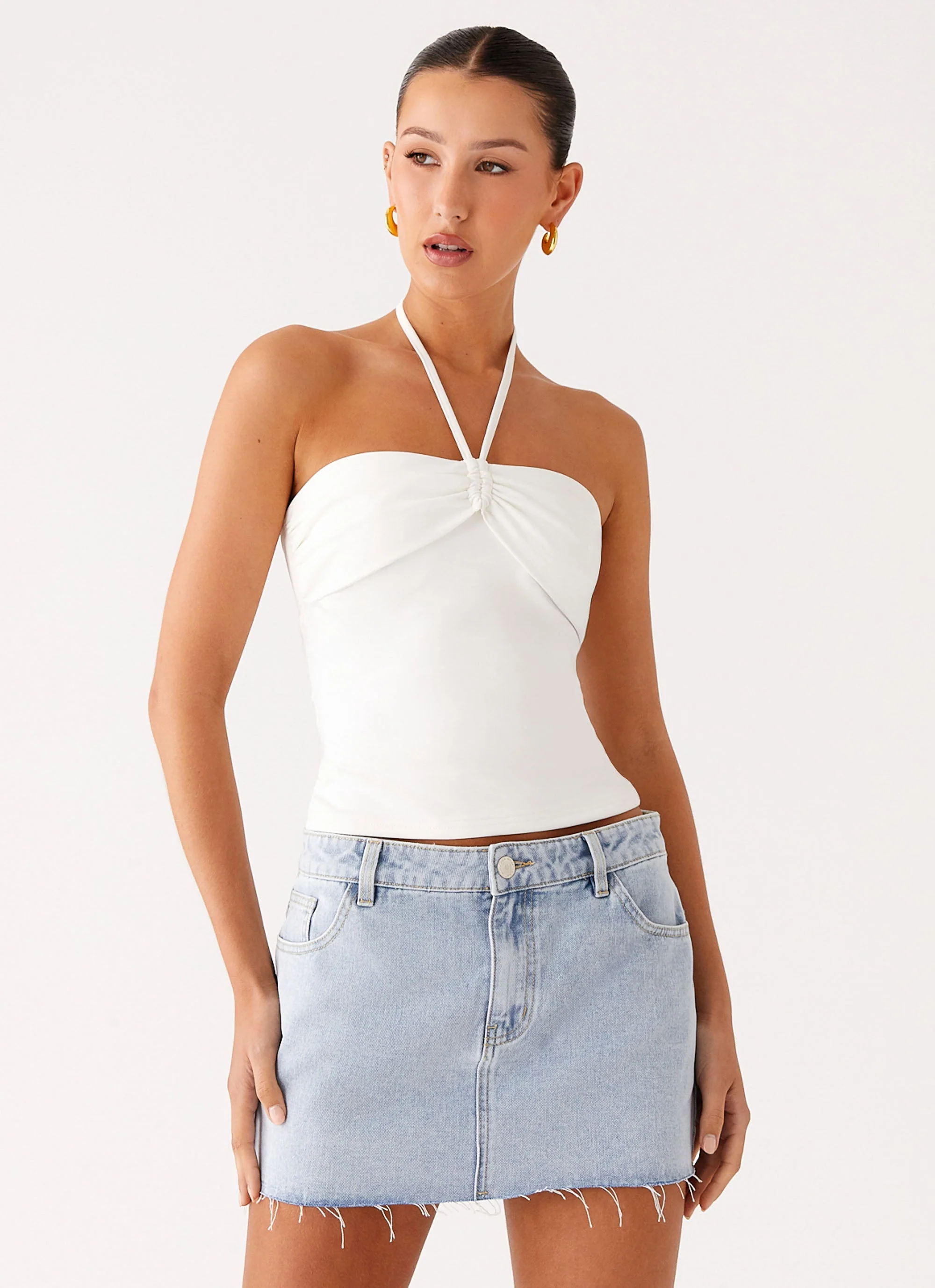 Kamen Low Rise Mini Skirt - Light Denim - Image 6