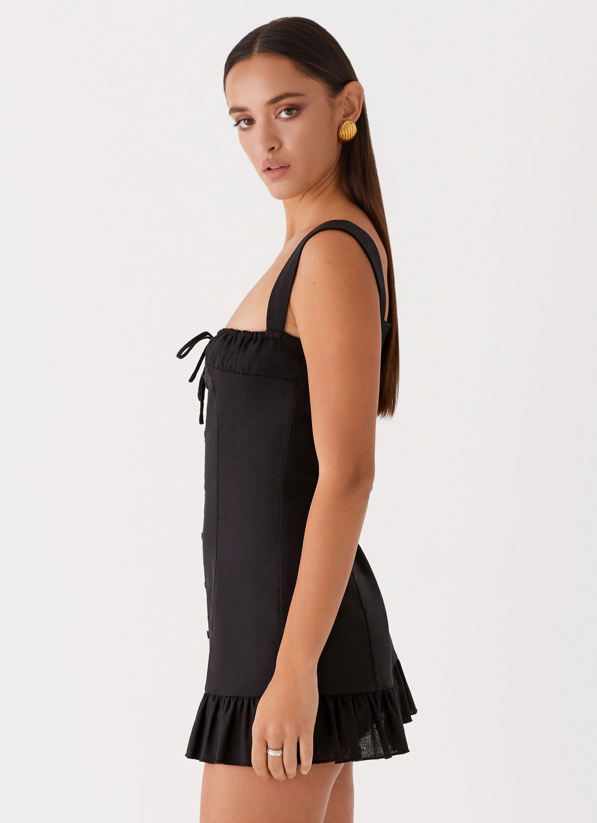 Kamielle Frill Mini Dress - Black - Image 3