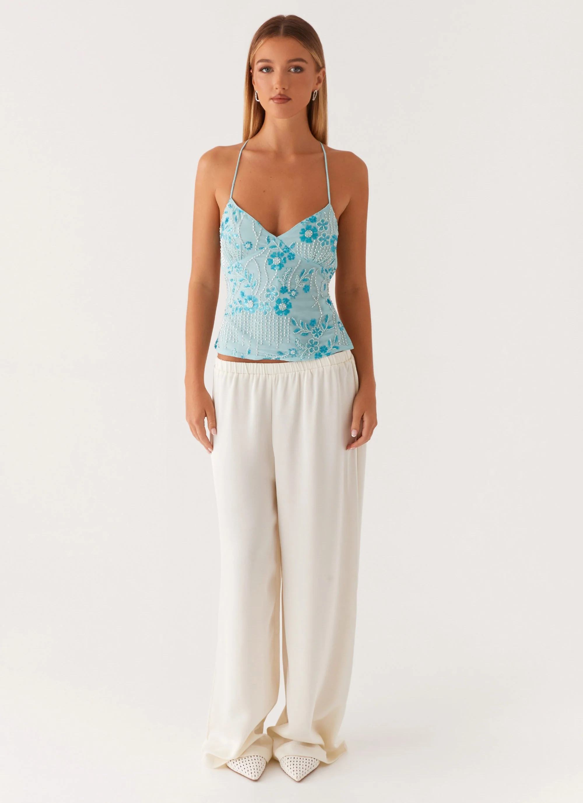 Kamilla Sequin Cami Top - Blue - Image 3