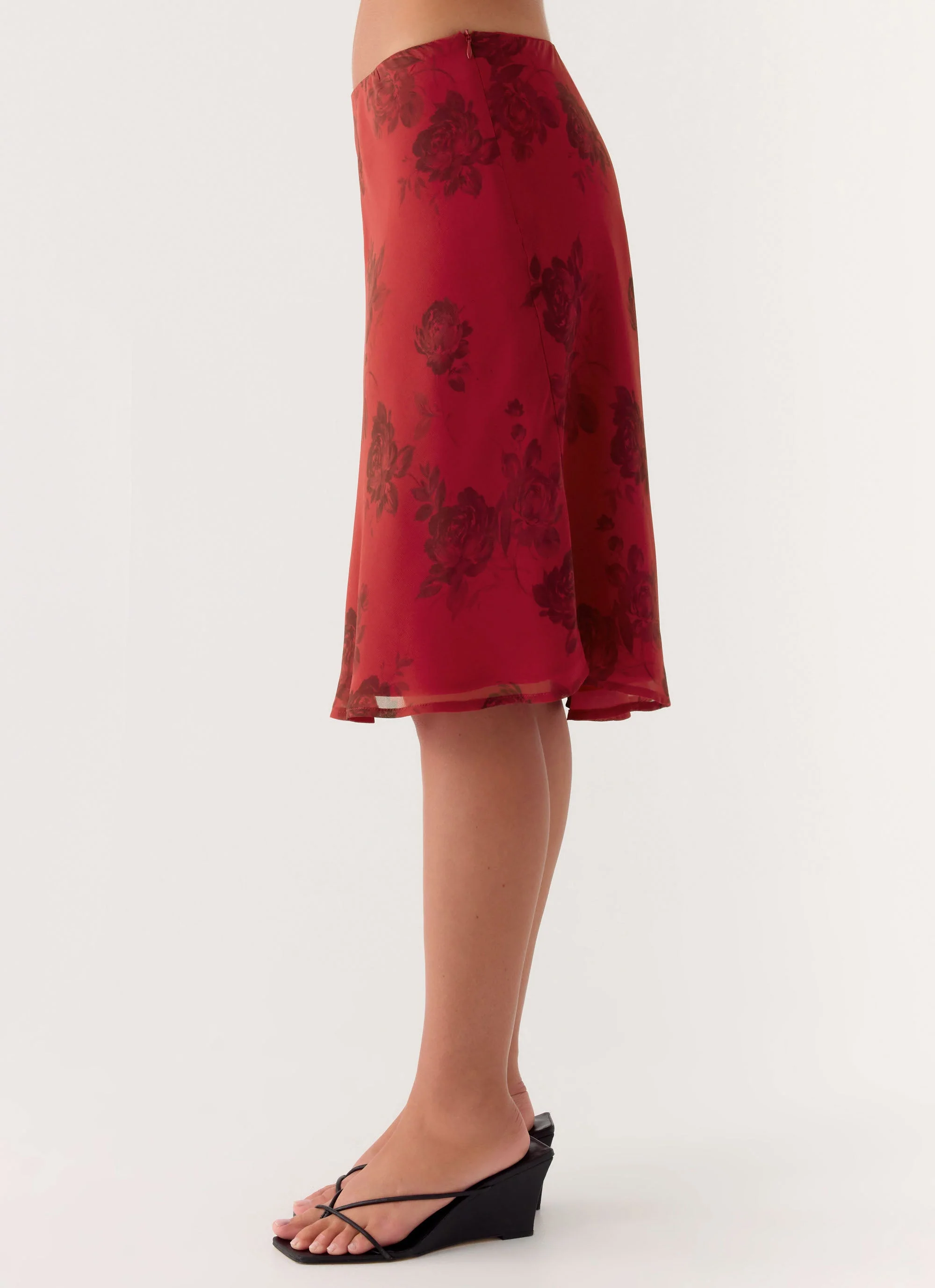 Karleigh Midi Skirt - Cherry Rose - Image 2