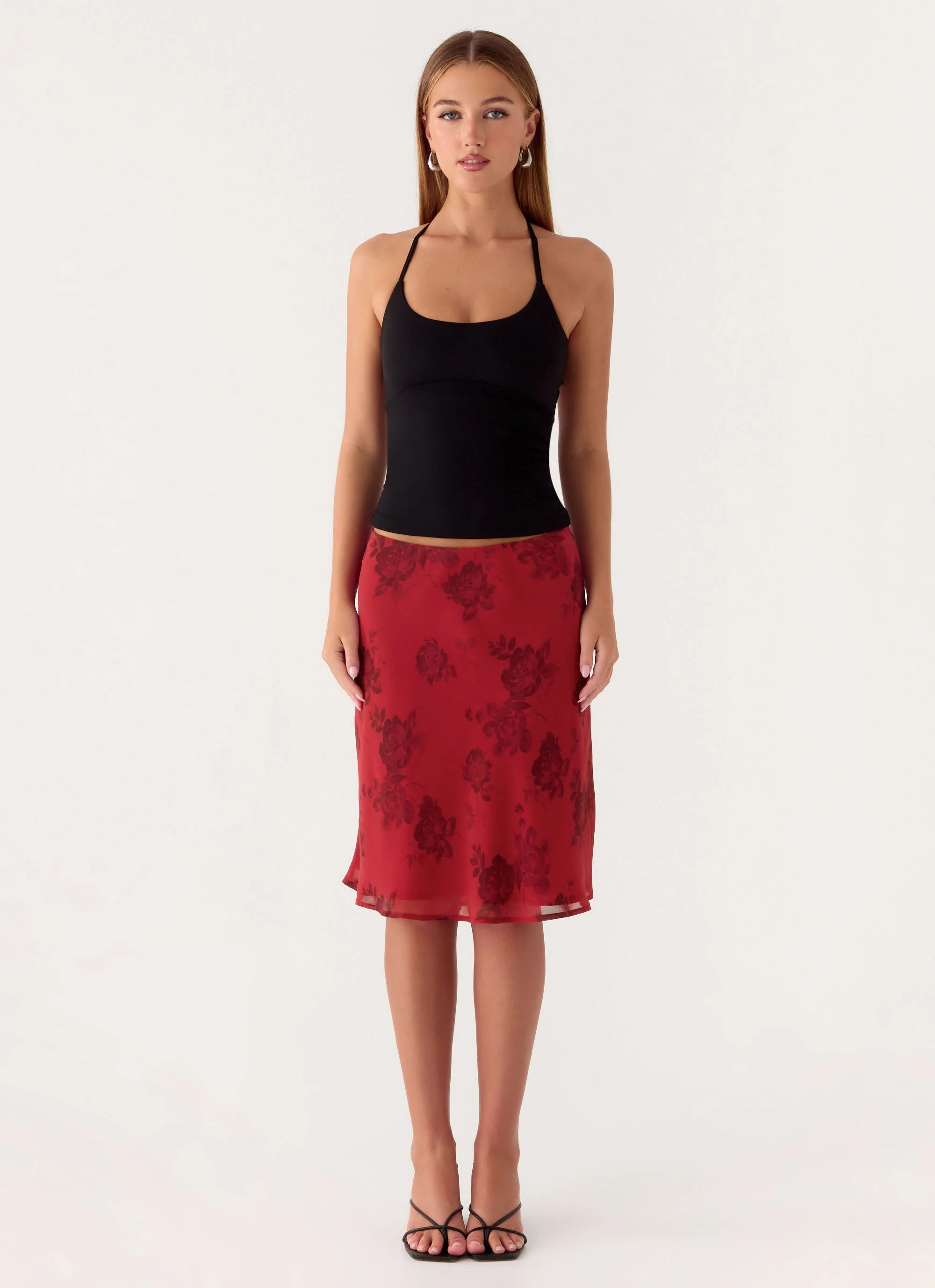 Karleigh Midi Skirt - Cherry Rose - Image 6