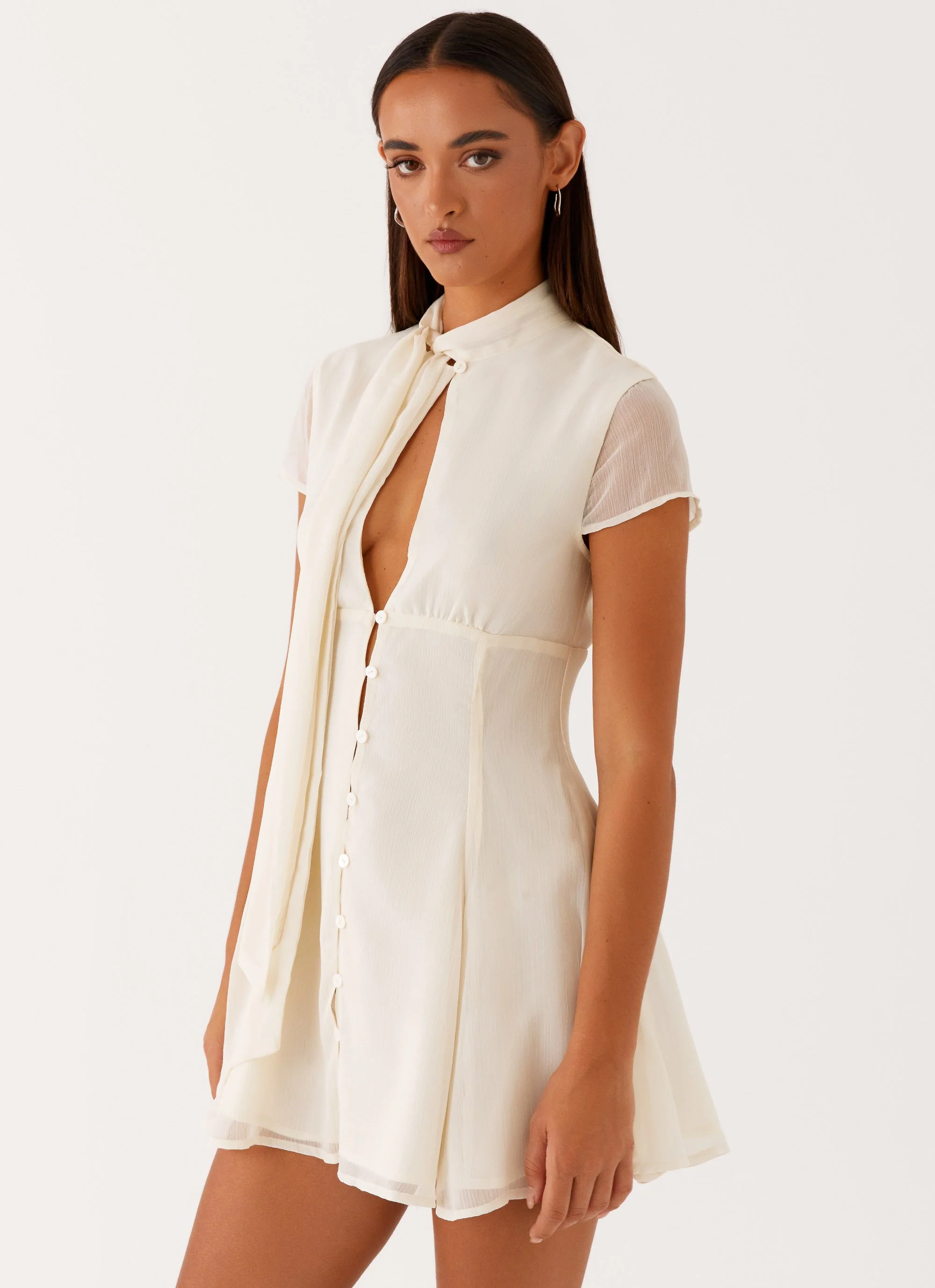 Karling Mini Dress - Ivory - Image 5