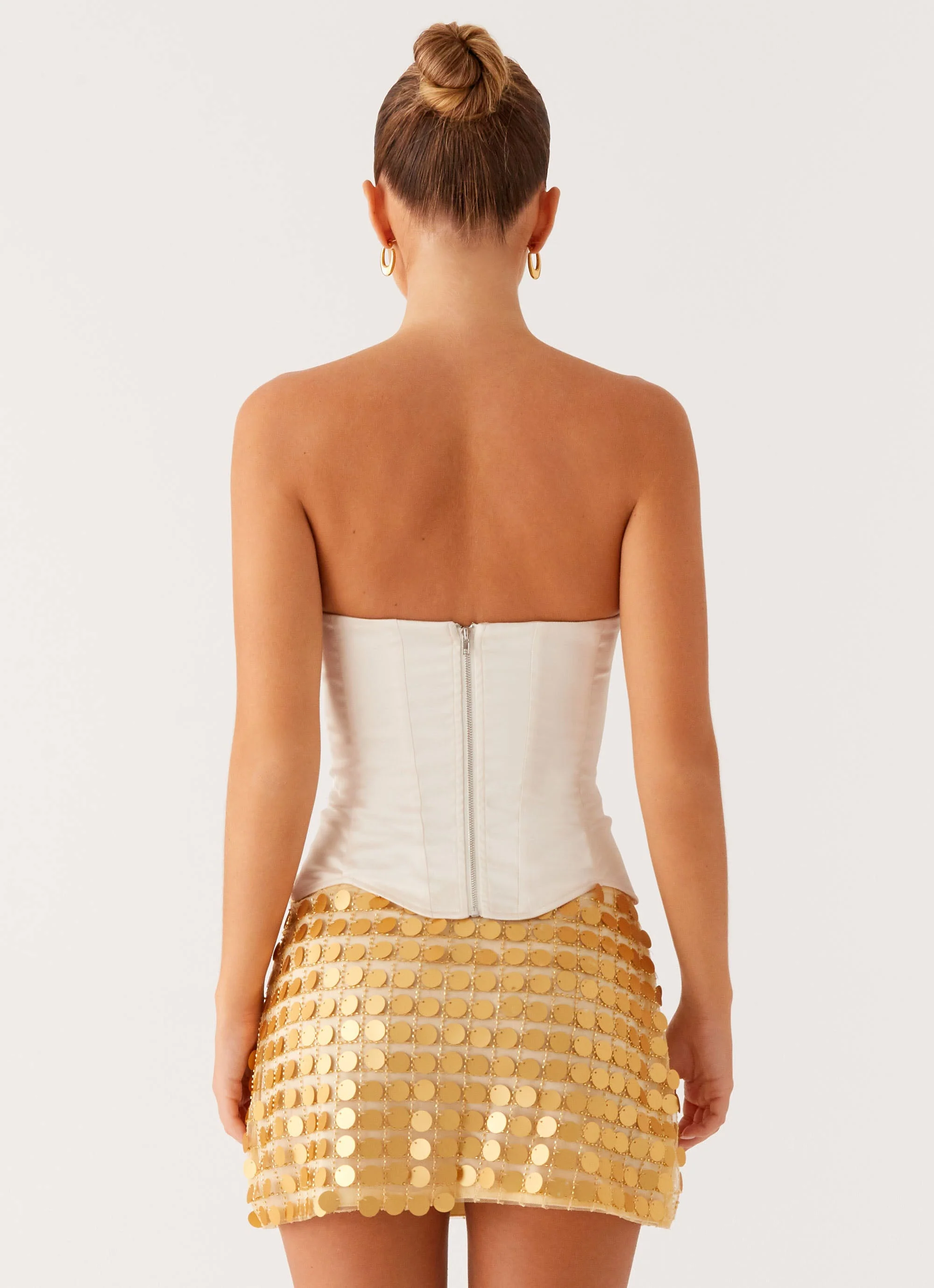 Kasen Sequin Mini Skirt - Gold - Image 3